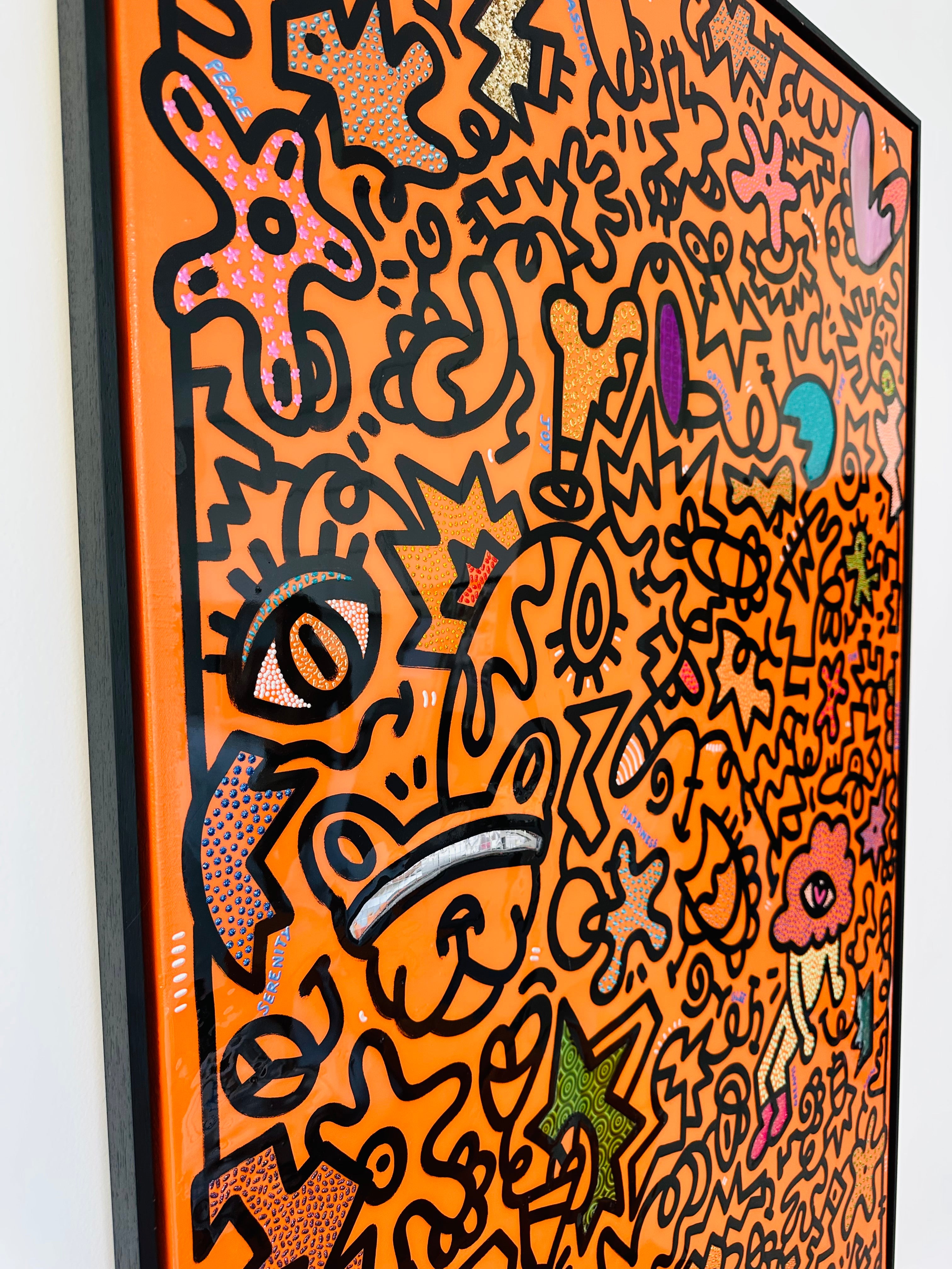 tableau pop art deco intérieure interior expo peintre belge artiste belge decoration original peinture Keith haring peps good vibes decoratie belgique Bruxelles Brussel print gallery popart epoxy résine resin contemporain contemporary abstract abstrait kunst kunstenaar belg Belgium Belgian artist design galerie galerij affordable art fair Brussels aaf doodle
