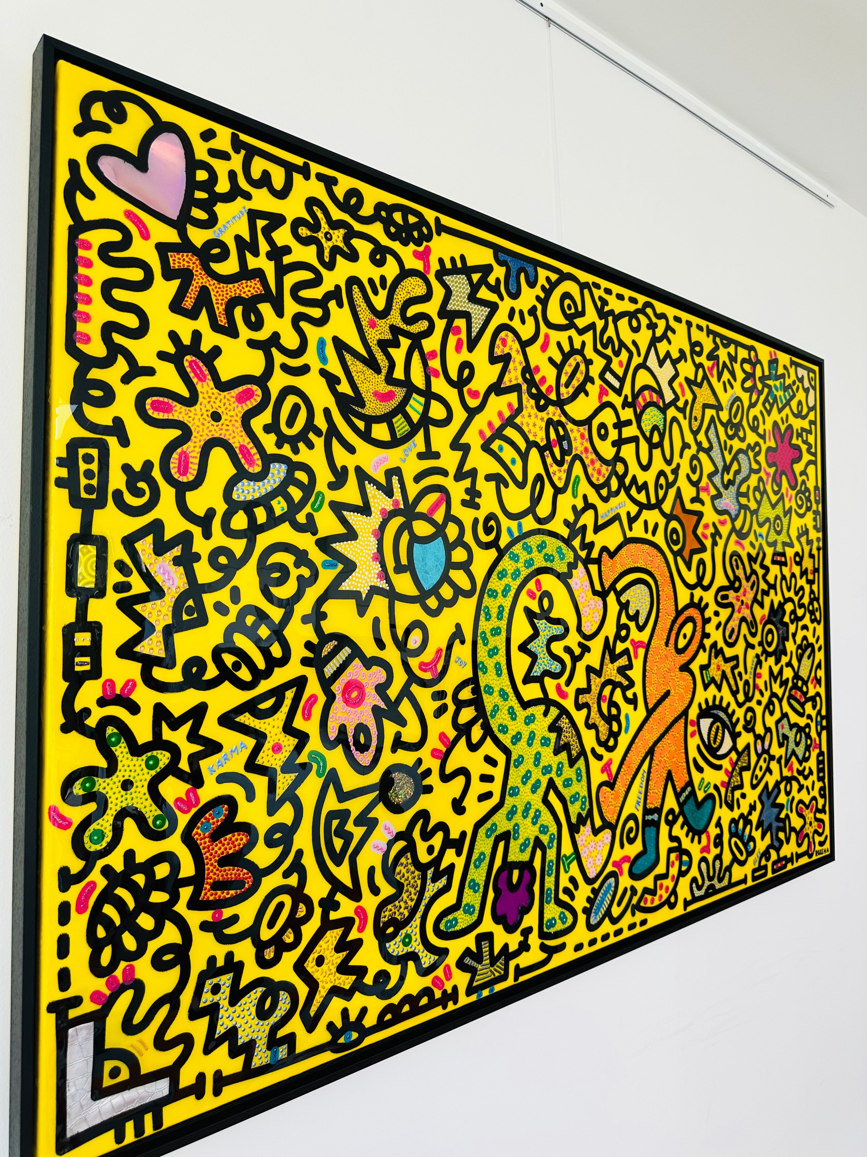 tableau pop art deco intérieure interior expo peintre belge artiste belge decoration original peinture Keith haring peps good vibes decoratie belgique Bruxelles Brussel print gallery popart epoxy résine resin contemporain contemporary abstract abstrait kunst kunstenaar belg Belgium Belgian artist design galerie galerij affordable art fair Brussels aaf doodle frenchie French bulldog
