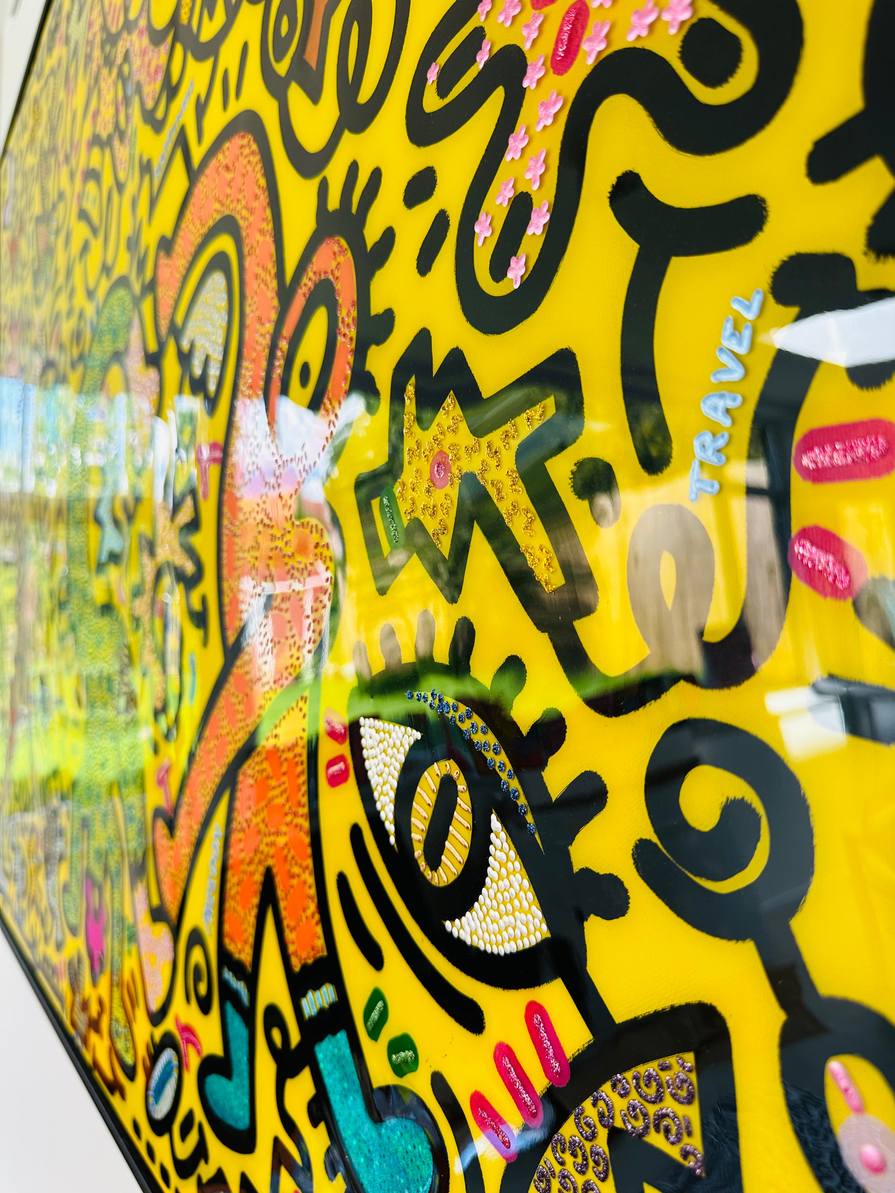tableau pop art deco intérieure interior expo peintre belge artiste belge decoration original peinture Keith haring peps good vibes decoratie belgique Bruxelles Brussel print gallery popart epoxy résine resin contemporain contemporary abstract abstrait kunst kunstenaar belg Belgium Belgian artist design galerie galerij affordable art fair Brussels aaf doodle frenchie French bulldog