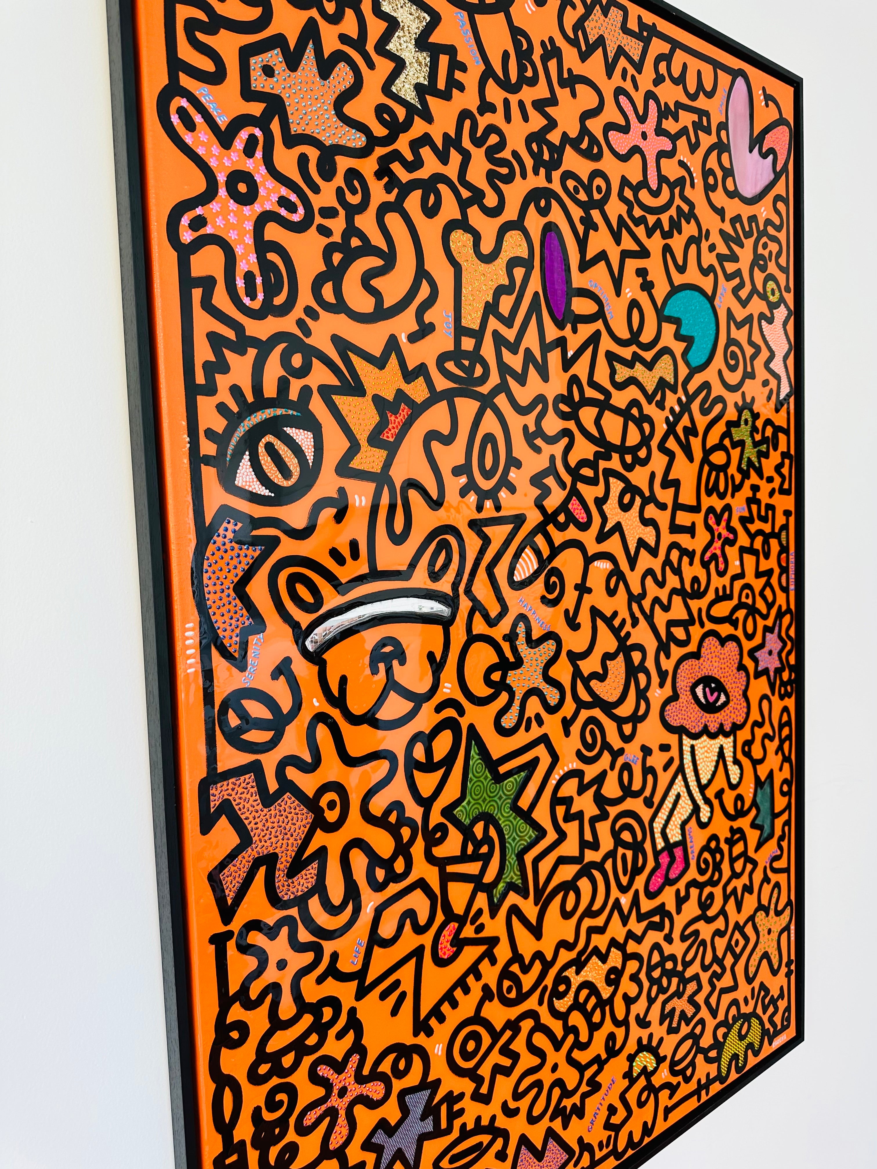 tableau pop art deco intérieure interior expo peintre belge artiste belge decoration original peinture Keith haring peps good vibes decoratie belgique Bruxelles Brussel print gallery popart epoxy résine resin contemporain contemporary abstract abstrait kunst kunstenaar belg Belgium Belgian artist design galerie galerij affordable art fair Brussels aaf doodle