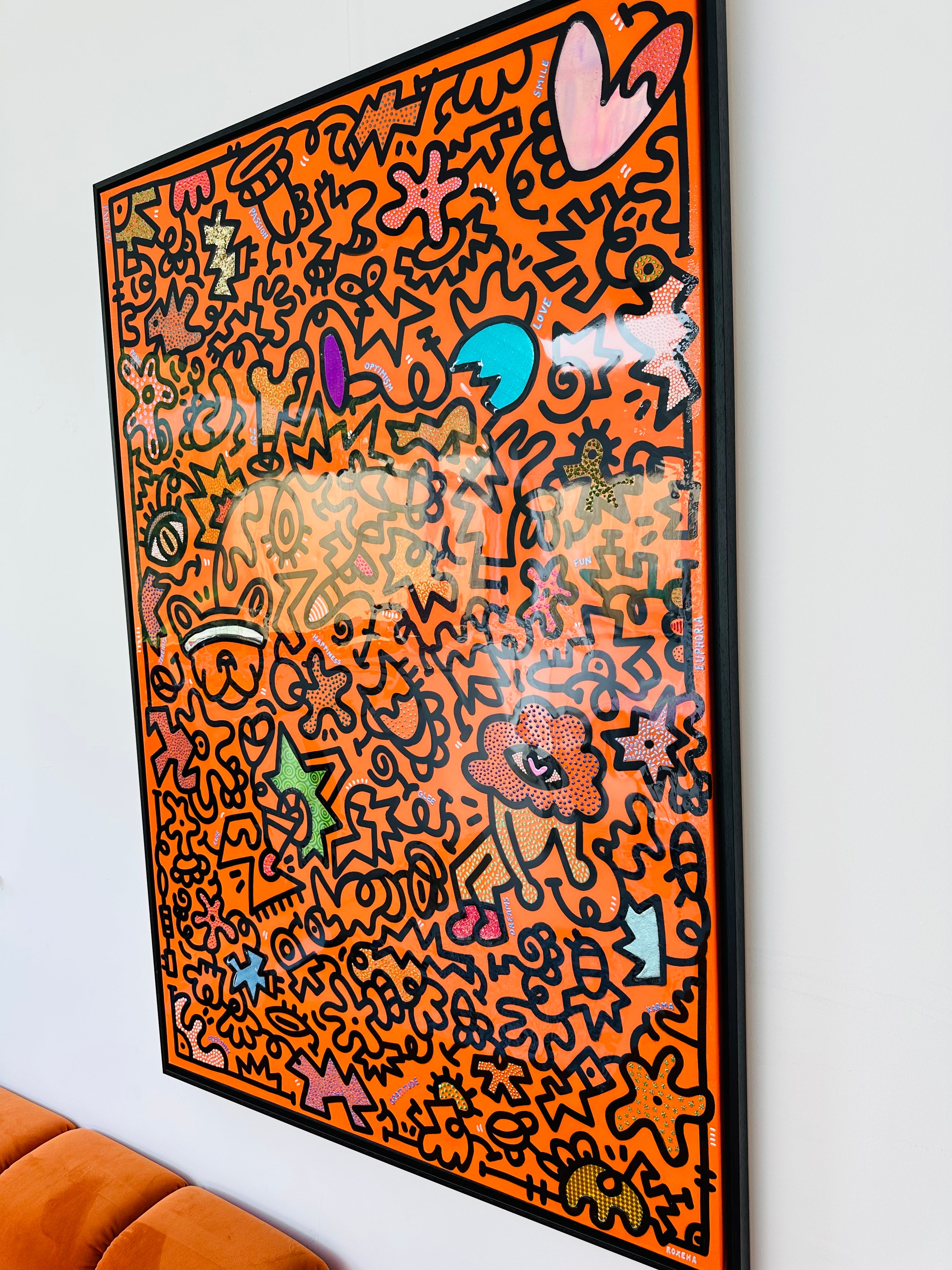 tableau pop art deco intérieure interior expo peintre belge artiste belge decoration original peinture Keith haring peps good vibes decoratie belgique Bruxelles Brussel print gallery popart epoxy résine resin contemporain contemporary abstract abstrait kunst kunstenaar belg Belgium Belgian artist design galerie galerij affordable art fair Brussels aaf doodle