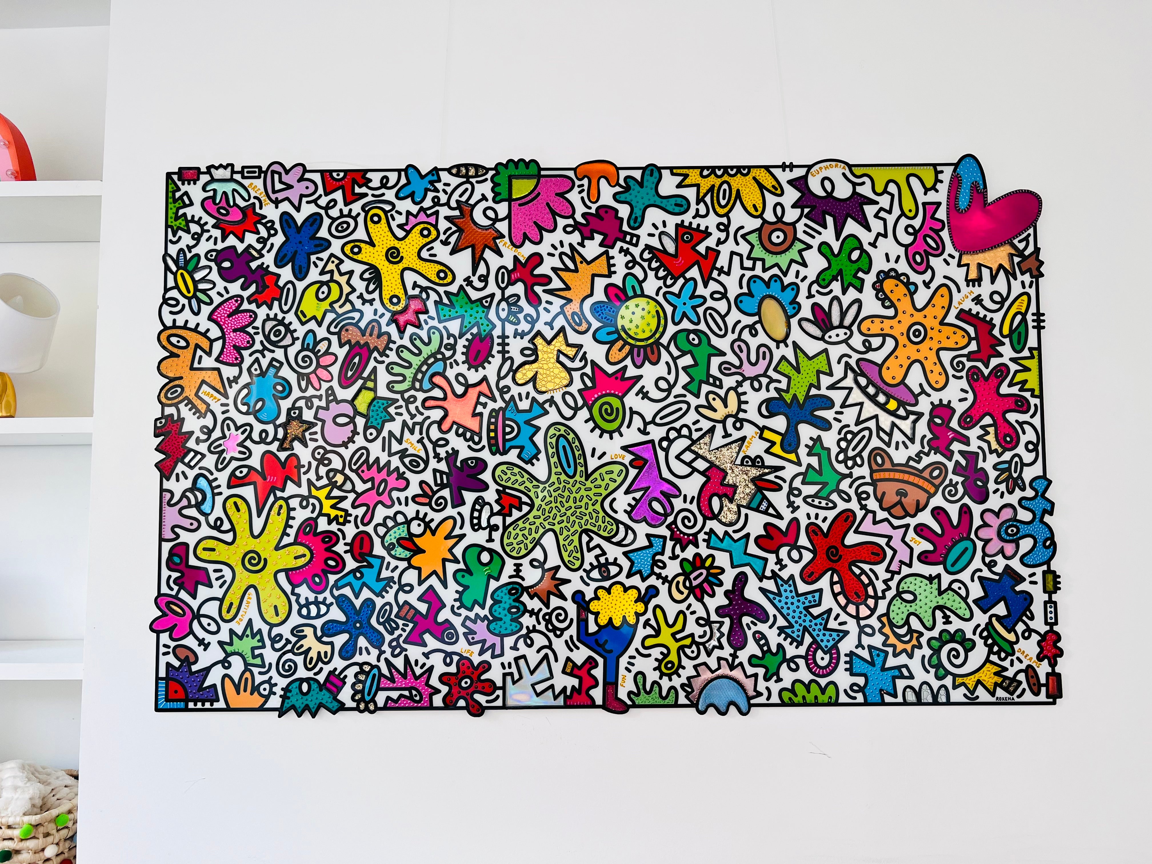 tableau pop art deco intérieure interior expo peintre belge artiste belge decoration original peinture Keith haring peps good vibes decoratie belgique Bruxelles Brussel print gallery popart epoxy résine resin contemporain contemporary abstract abstrait kunst kunstenaar belg Belgium Belgian artist design galerie galerij affordable art fair Brussels aaf doodle frenchie French bulldog