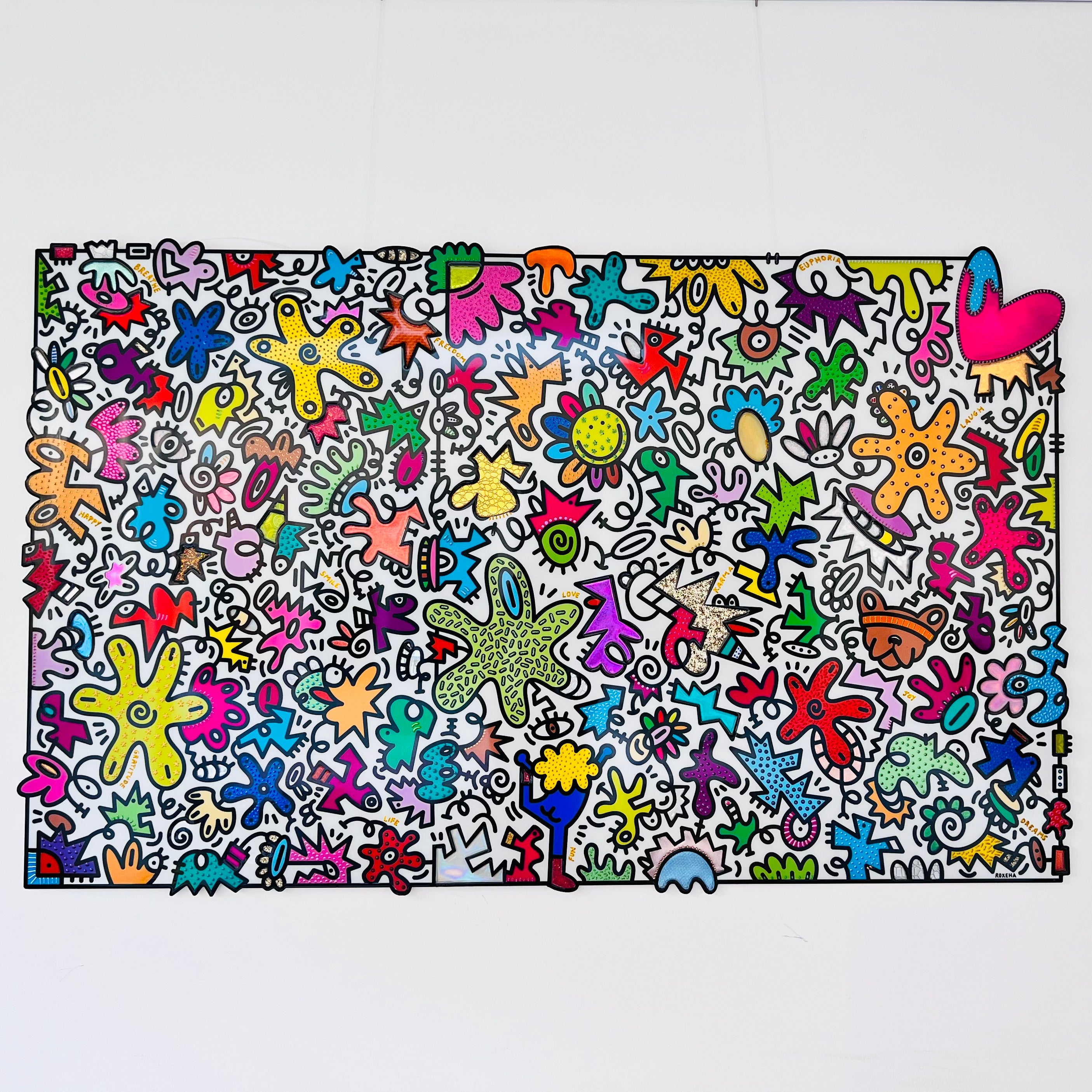 tableau pop art deco intérieure interior expo peintre belge artiste belge decoration original peinture Keith haring peps good vibes decoratie belgique Bruxelles Brussel print gallery popart epoxy résine resin contemporain contemporary abstract abstrait kunst kunstenaar belg Belgium Belgian artist design galerie galerij affordable art fair Brussels aaf doodle frenchie French bulldog