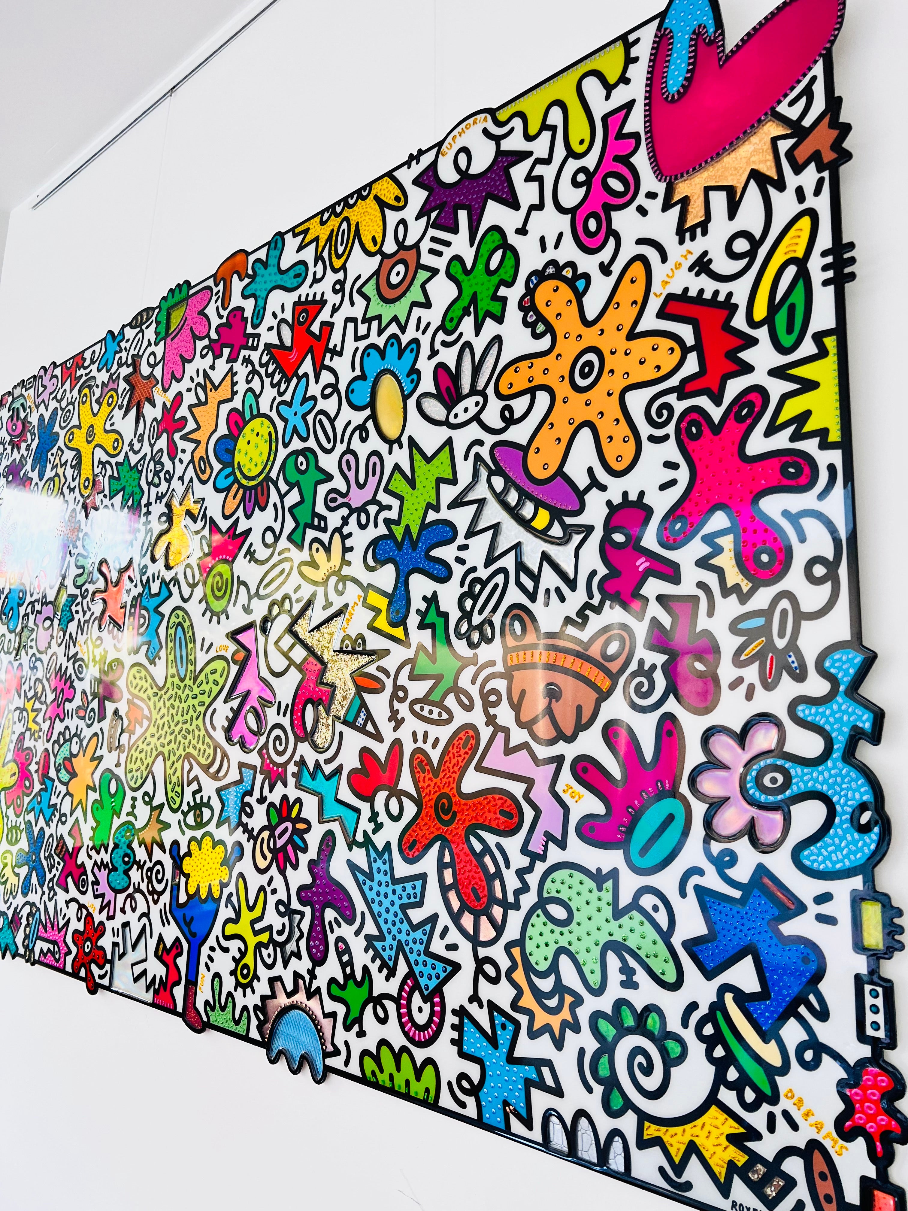 tableau pop art deco intérieure interior expo peintre belge artiste belge decoration original peinture Keith haring peps good vibes decoratie belgique Bruxelles Brussel print gallery popart epoxy résine resin contemporain contemporary abstract abstrait kunst kunstenaar belg Belgium Belgian artist design galerie galerij affordable art fair Brussels aaf doodle frenchie French bulldog