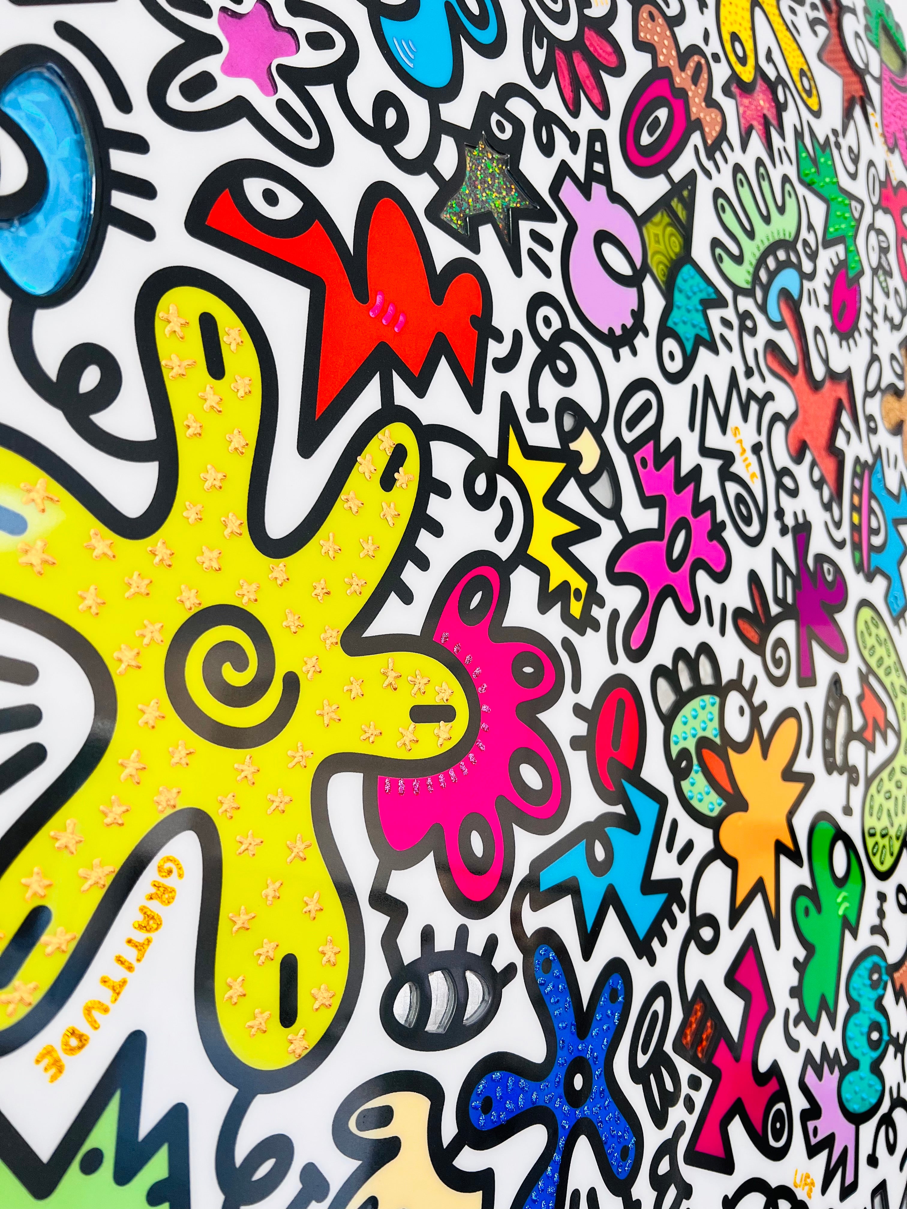 tableau pop art deco intérieure interior expo peintre belge artiste belge decoration original peinture Keith haring peps good vibes decoratie belgique Bruxelles Brussel print gallery popart epoxy résine resin contemporain contemporary abstract abstrait kunst kunstenaar belg Belgium Belgian artist design galerie galerij affordable art fair Brussels aaf doodle frenchie French bulldog