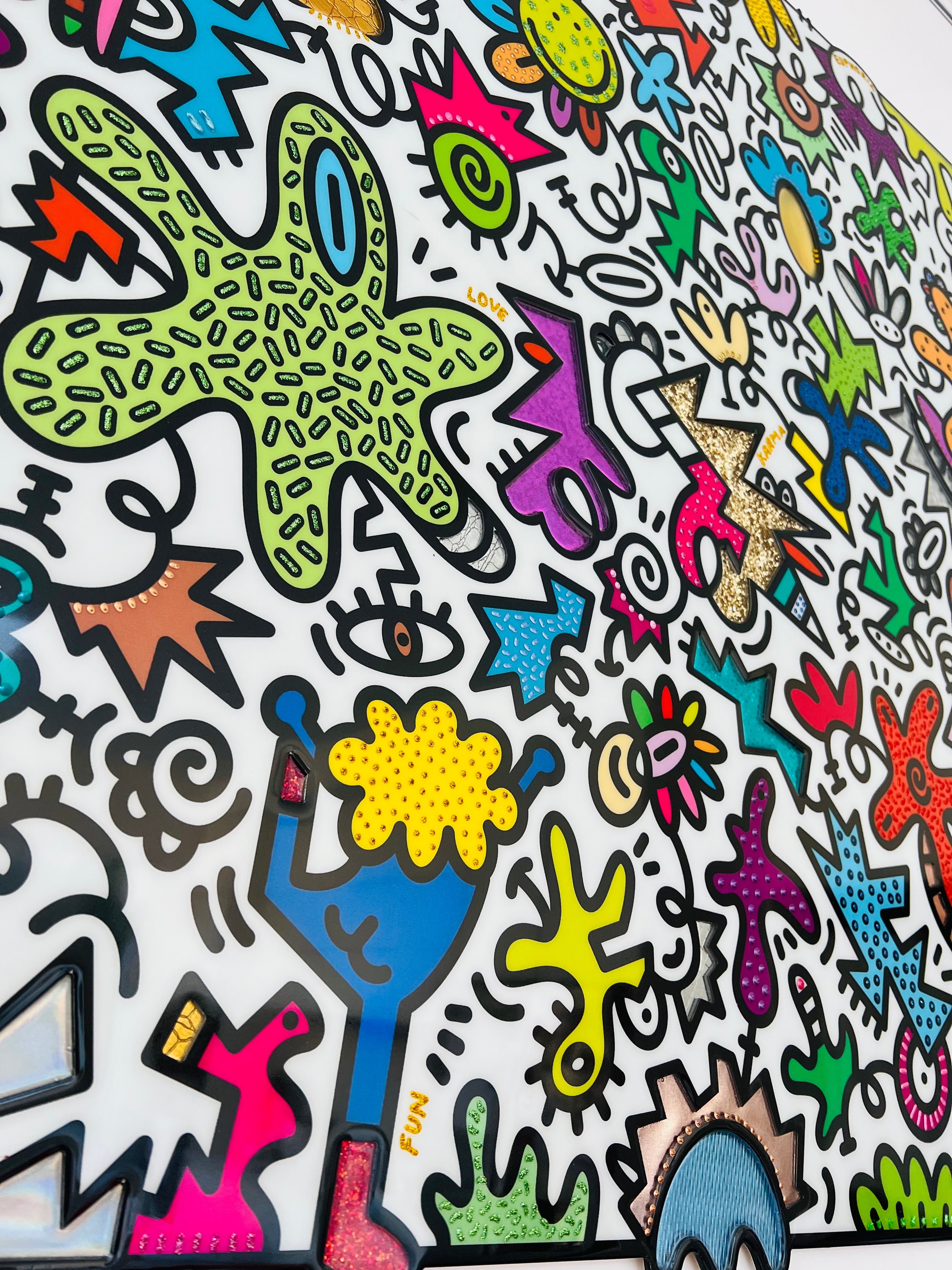 tableau pop art deco intérieure interior expo peintre belge artiste belge decoration original peinture Keith haring peps good vibes decoratie belgique Bruxelles Brussel print gallery popart epoxy résine resin contemporain contemporary abstract abstrait kunst kunstenaar belg Belgium Belgian artist design galerie galerij affordable art fair Brussels aaf doodle frenchie French bulldog