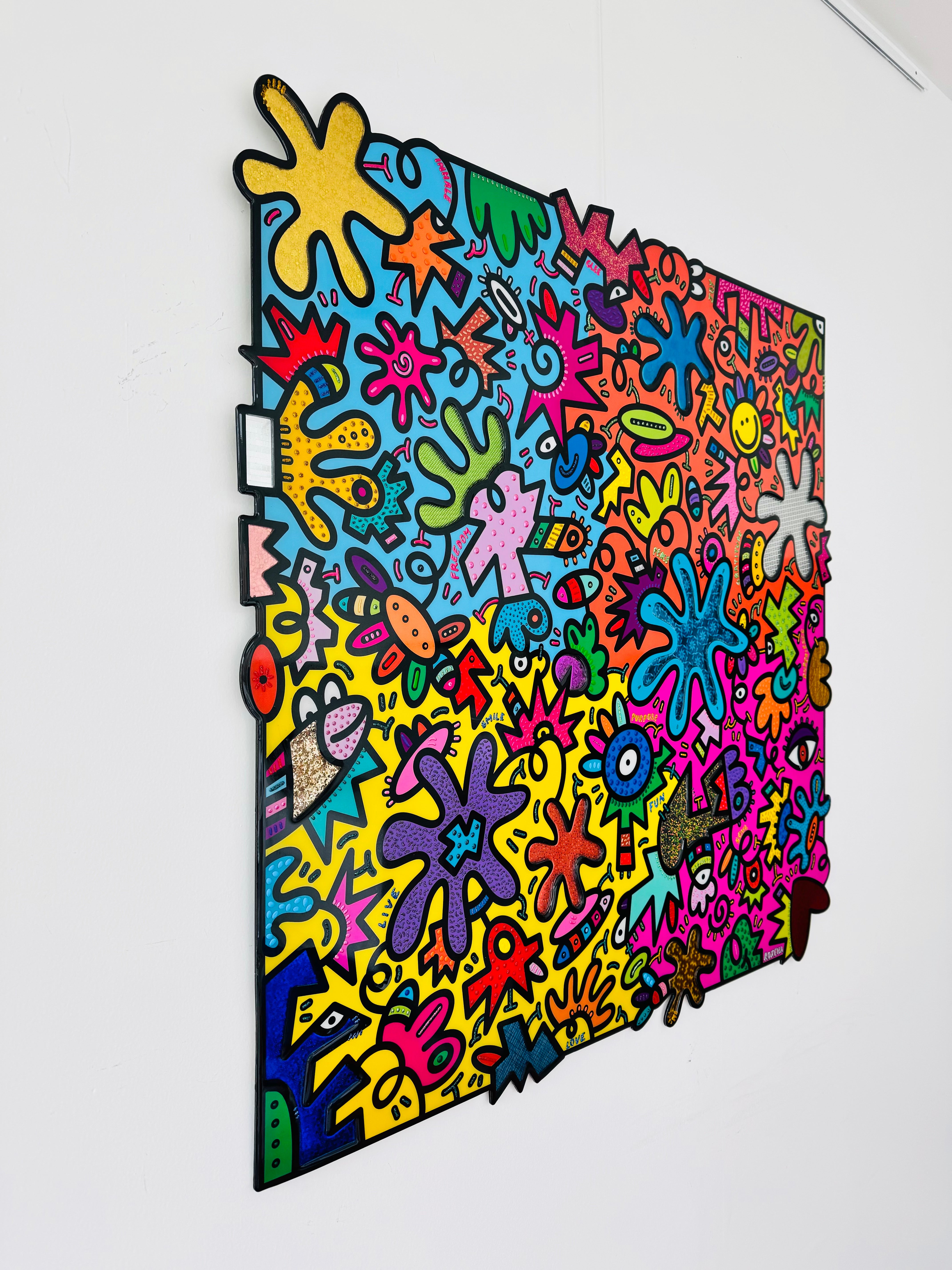 tableau pop art deco intérieure interior expo peintre belge artiste belge decoration original peinture Keith haring peps good vibes decoratie belgique Bruxelles Brussel print gallery popart epoxy résine resin contemporain contemporary abstract abstrait kunst kunstenaar belg Belgium Belgian artist design galerie galerij