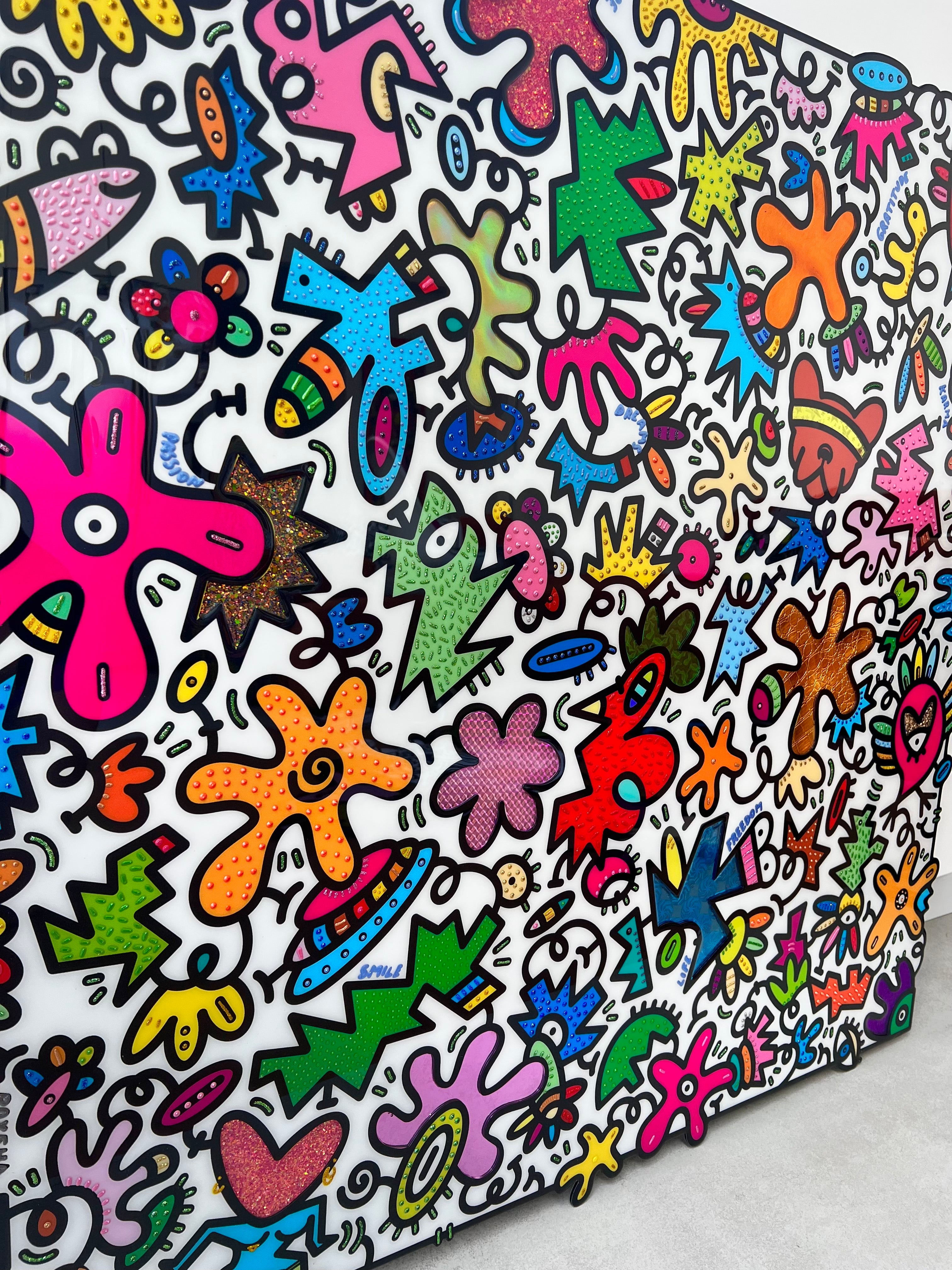 tableau pop art deco intérieure interior expo peintre belge artiste belge decoration original peinture Keith haring peps good vibes decoratie belgique Bruxelles Brussel print gallery popart epoxy résine resin contemporain contemporary abstract abstrait kunst kunstenaar belg Belgium Belgian artist design galerie galerij affordable art fair Brussels aaf doodle frenchie French bulldog
