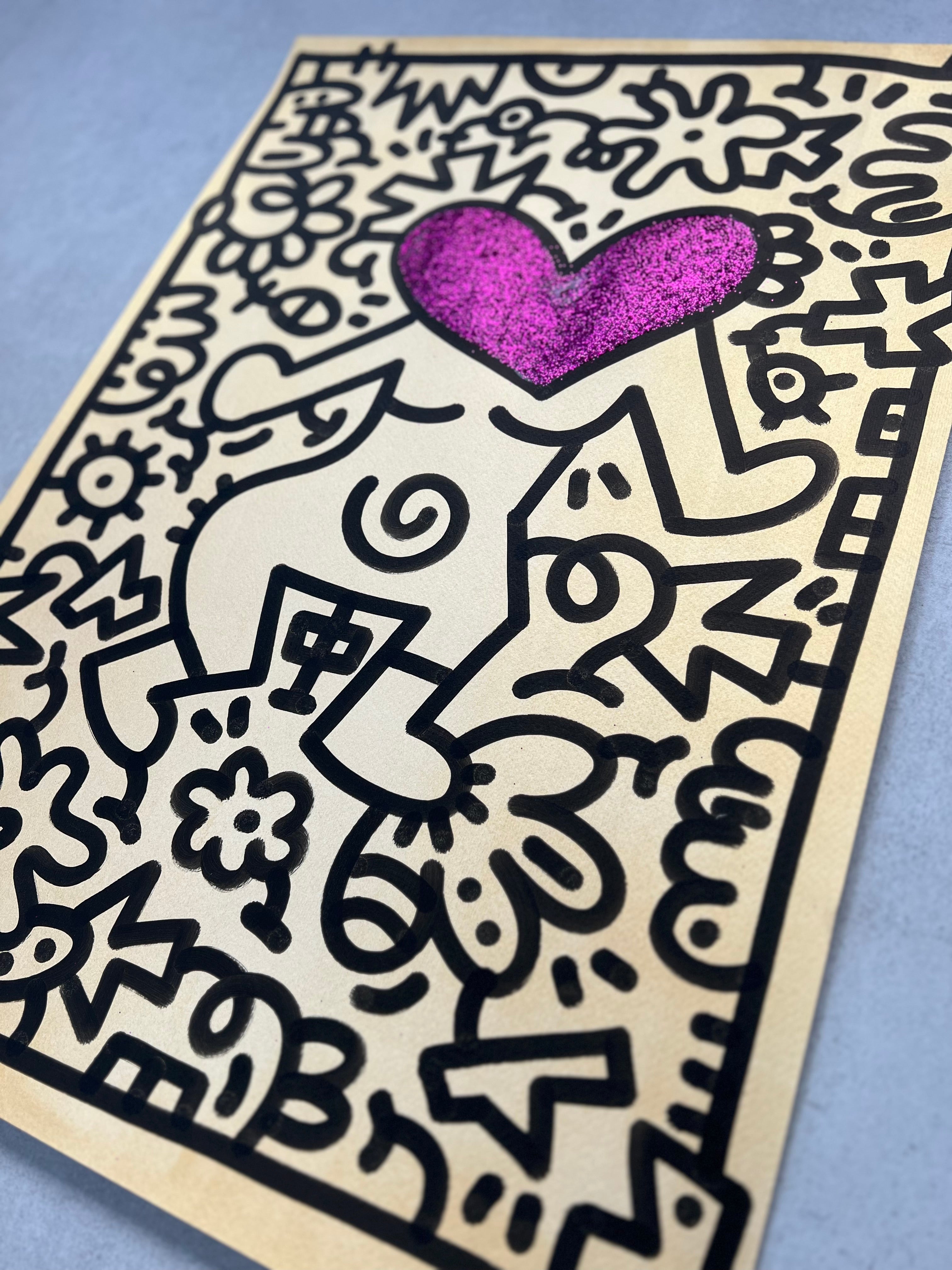 tableau pop art deco intérieure interior expo peintre belge artiste belge decoration original peinture Keith haring peps good vibes decoratie belgique Bruxelles Brussel print gallery popart epoxy résine resin contemporain contemporary abstract abstrait kunst kunstenaar belg Belgium Belgian artist design galerie galerij affordable art fair Brussels aaf doodle frenchie French bulldog ORIGINAL DRAWING