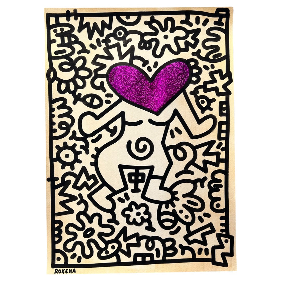tableau pop art deco intérieure interior expo peintre belge artiste belge decoration original peinture Keith haring peps good vibes decoratie belgique Bruxelles Brussel print gallery popart epoxy résine resin contemporain contemporary abstract abstrait kunst kunstenaar belg Belgium Belgian artist design galerie galerij affordable art fair Brussels aaf doodle frenchie French bulldog ORIGINAL DRAWING
