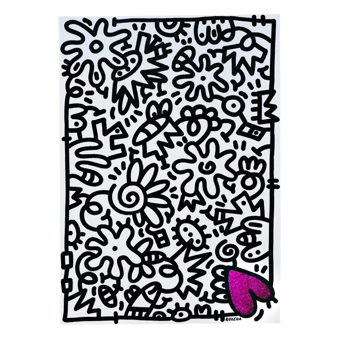 tableau pop art deco intérieure interior expo peintre belge artiste belge decoration original peinture Keith haring peps good vibes decoratie belgique Bruxelles Brussel print gallery popart epoxy résine resin contemporain contemporary abstract abstrait kunst kunstenaar belg Belgium Belgian artist design galerie galerij affordable art fair Brussels aaf doodle frenchie French bulldog ORIGINAL DRAWING
