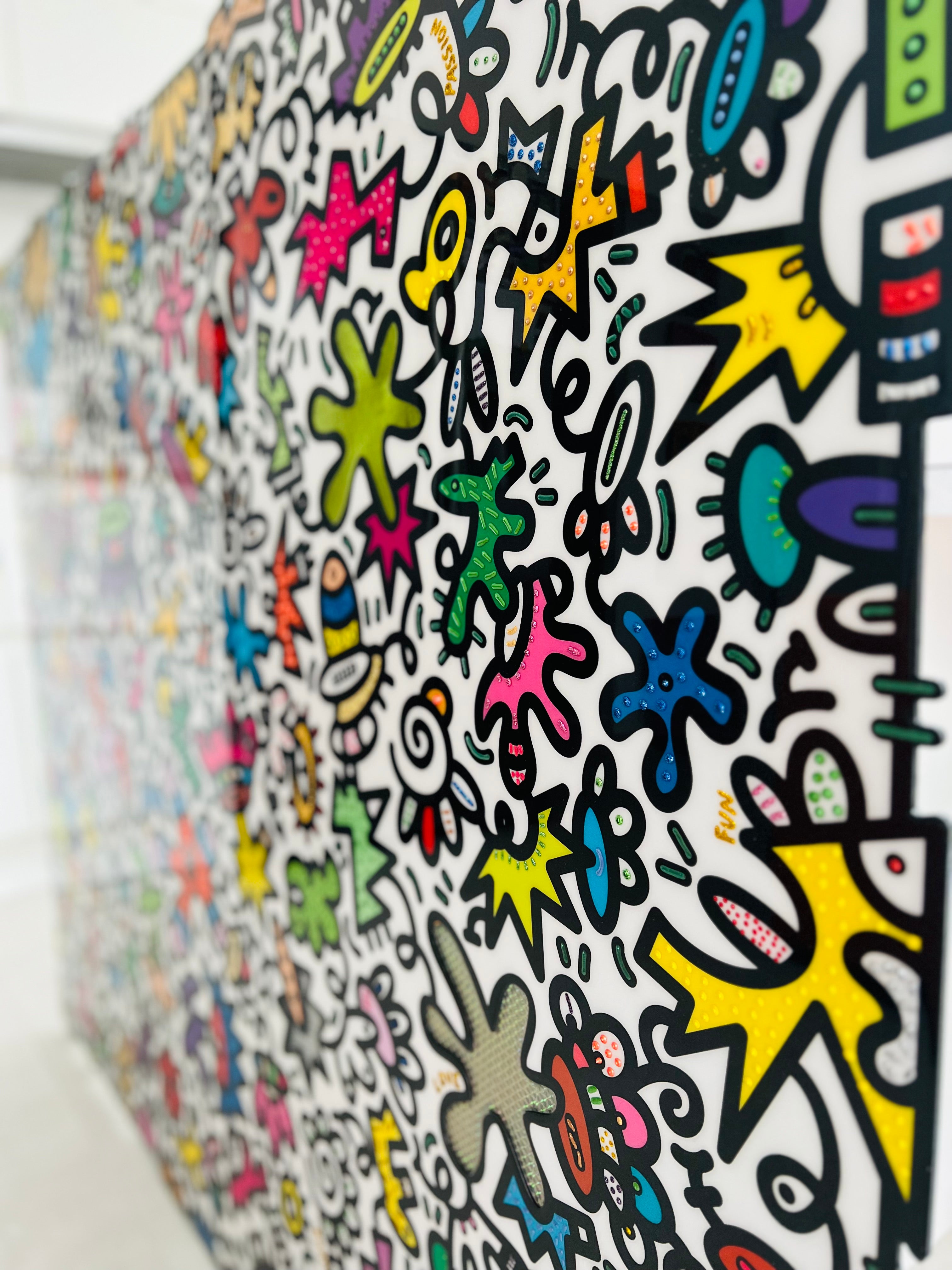 tableau pop art deco intérieure interior expo peintre belge artiste belge decoration original peinture Keith haring peps good vibes decoratie belgique Bruxelles Brussel print gallery popart epoxy résine resin contemporain contemporary abstract abstrait kunst kunstenaar belg Belgium Belgian artist design galerie galerij affordable art fair Brussels aaf doodle frenchie French bulldog