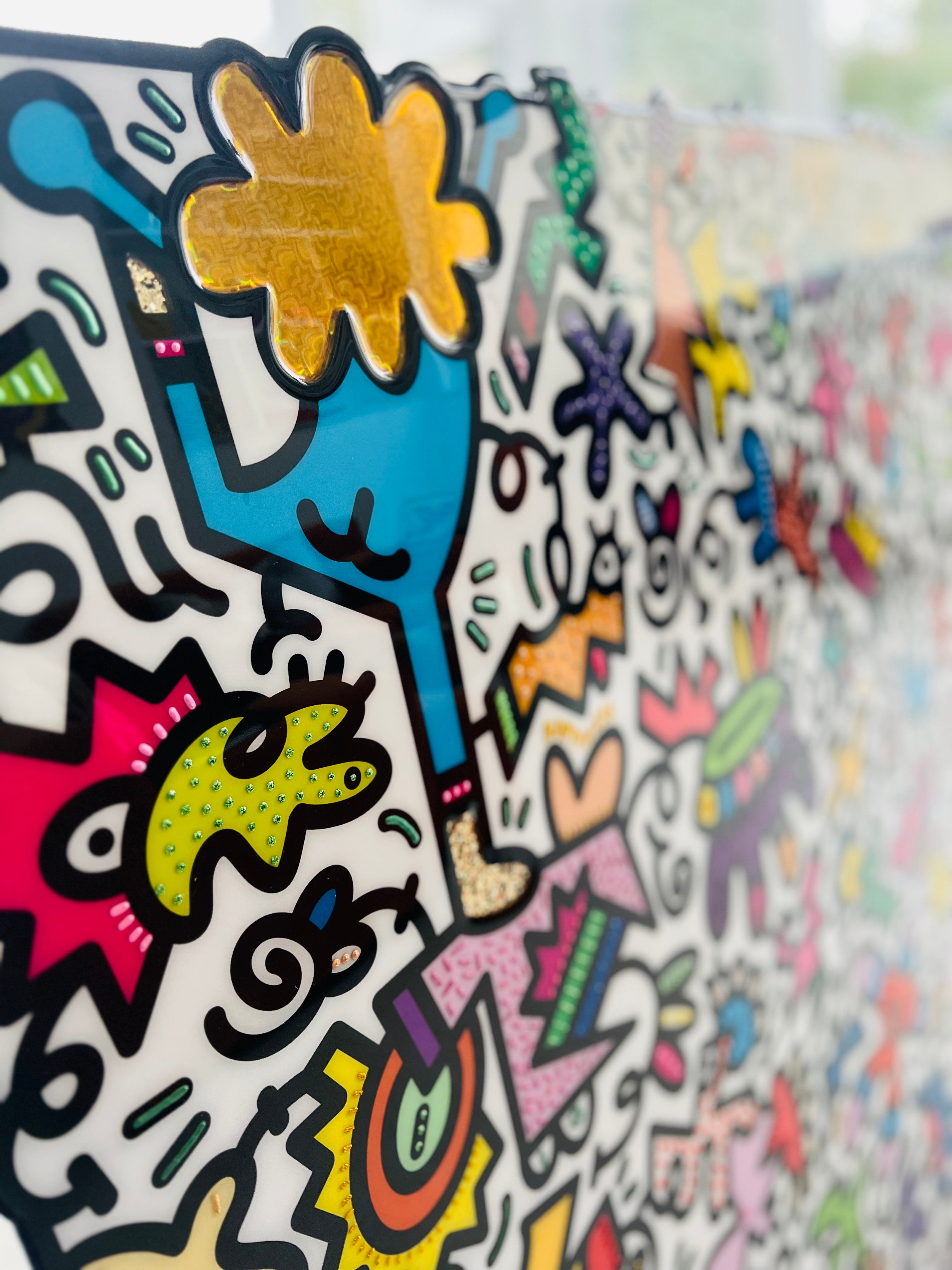 tableau pop art deco intérieure interior expo peintre belge artiste belge decoration original peinture Keith haring peps good vibes decoratie belgique Bruxelles Brussel print gallery popart epoxy résine resin contemporain contemporary abstract abstrait kunst kunstenaar belg Belgium Belgian artist design galerie galerij affordable art fair Brussels aaf doodle frenchie French bulldog