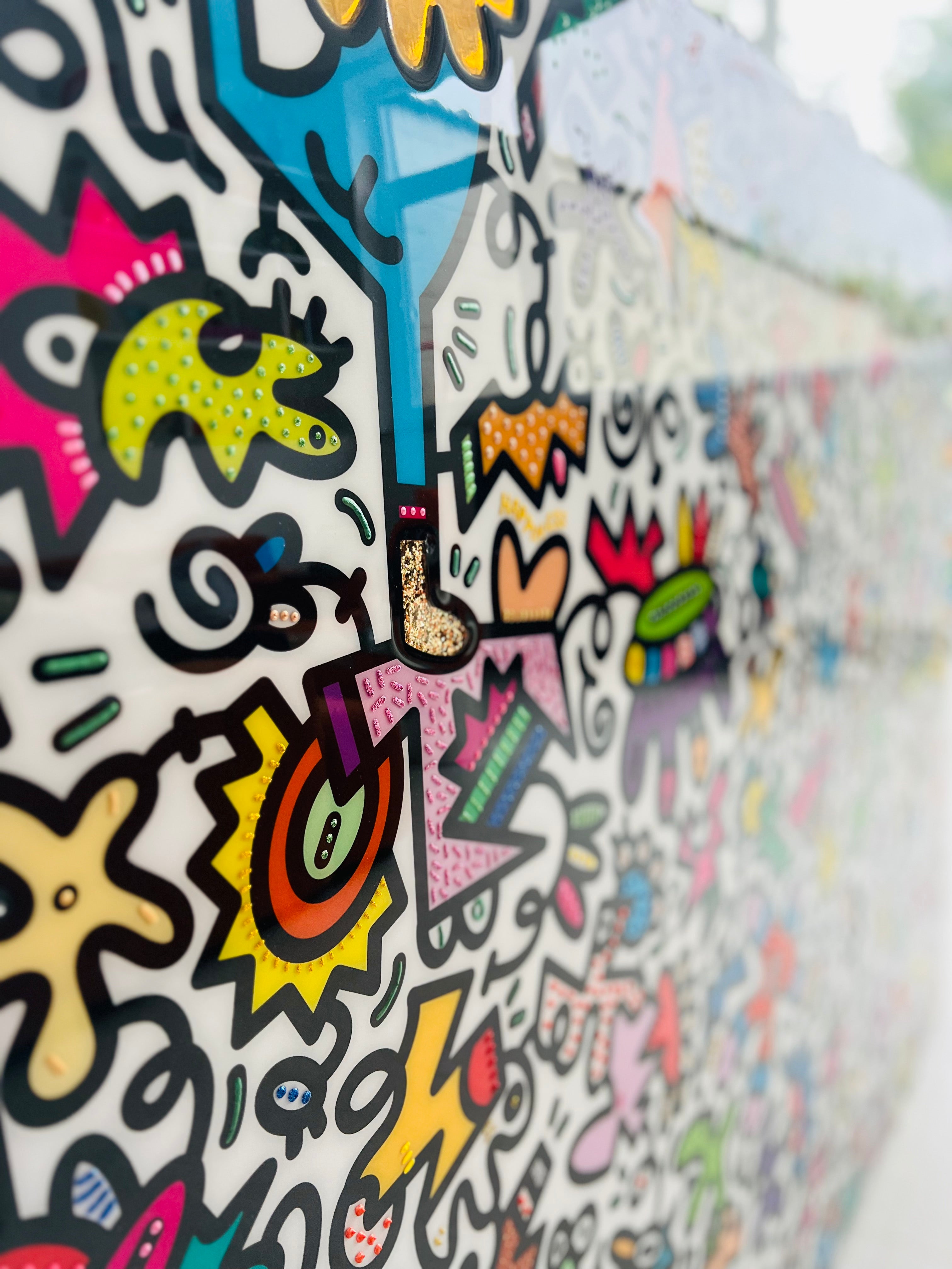 tableau pop art deco intérieure interior expo peintre belge artiste belge decoration original peinture Keith haring peps good vibes decoratie belgique Bruxelles Brussel print gallery popart epoxy résine resin contemporain contemporary abstract abstrait kunst kunstenaar belg Belgium Belgian artist design galerie galerij affordable art fair Brussels aaf doodle frenchie French bulldog