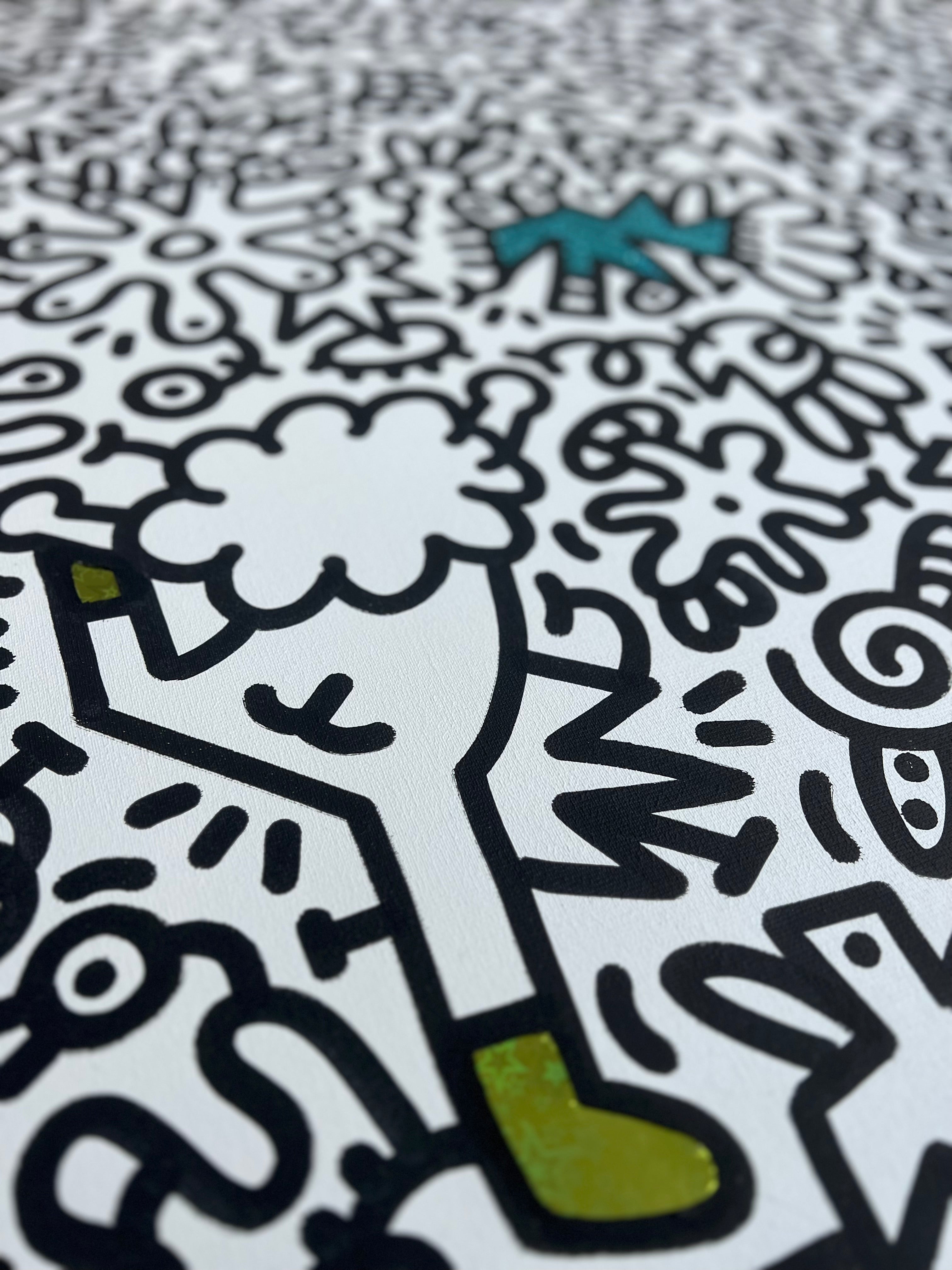 tableau pop art deco intérieure interior expo peintre belge artiste belge decoration original peinture Keith haring peps good vibes decoratie belgique Bruxelles Brussel print gallery popart epoxy résine resin contemporain contemporary abstract abstrait kunst kunstenaar belg Belgium Belgian artist design galerie galerij affordable art fair Brussels aaf doodle frenchie French bulldog