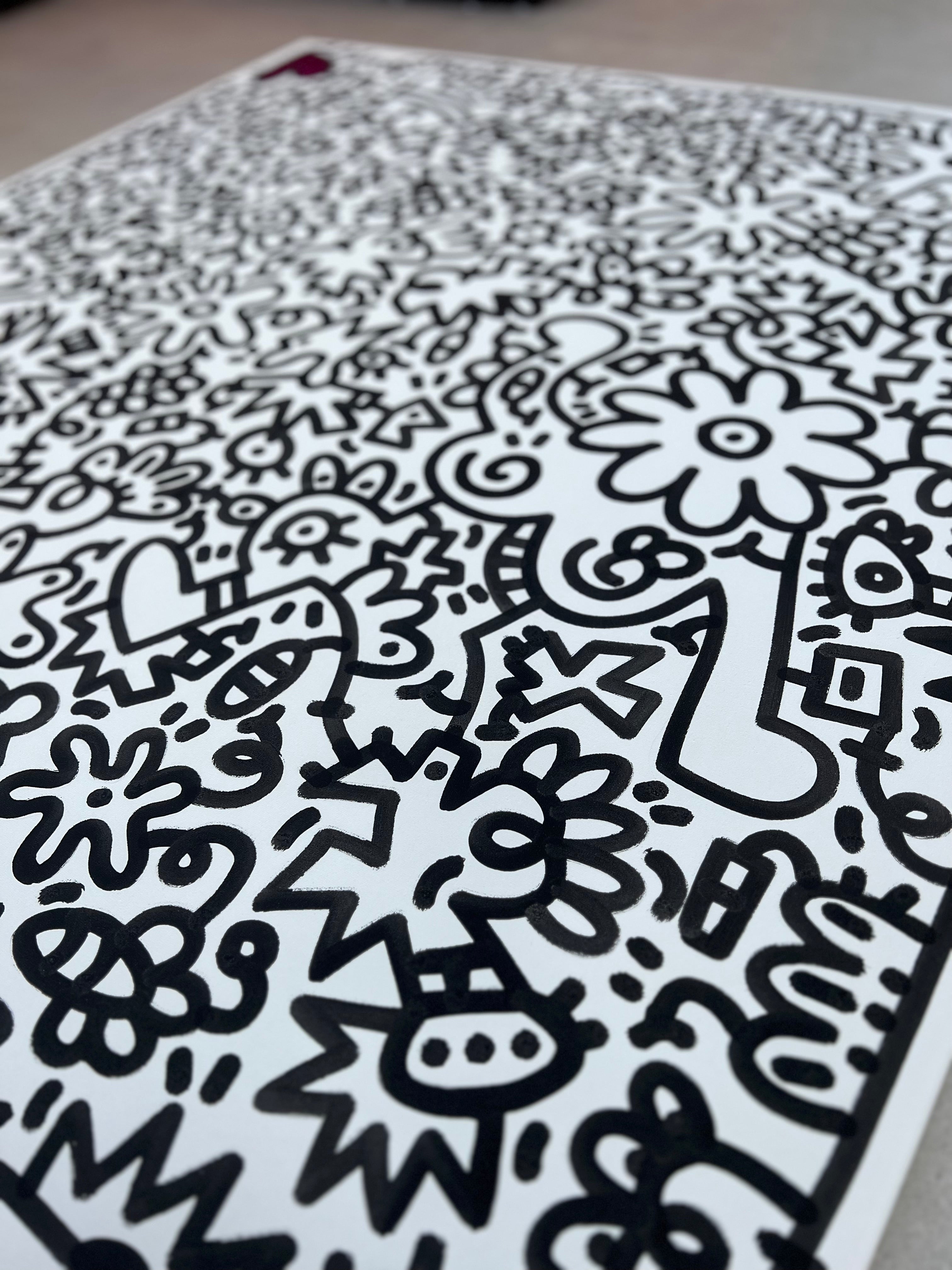 tableau pop art deco intérieure interior expo peintre belge artiste belge decoration original peinture Keith haring peps good vibes decoratie belgique Bruxelles Brussel print gallery popart epoxy résine resin contemporain contemporary abstract abstrait kunst kunstenaar belg Belgium Belgian artist design galerie galerij affordable art fair Brussels aaf doodle frenchie French bulldog