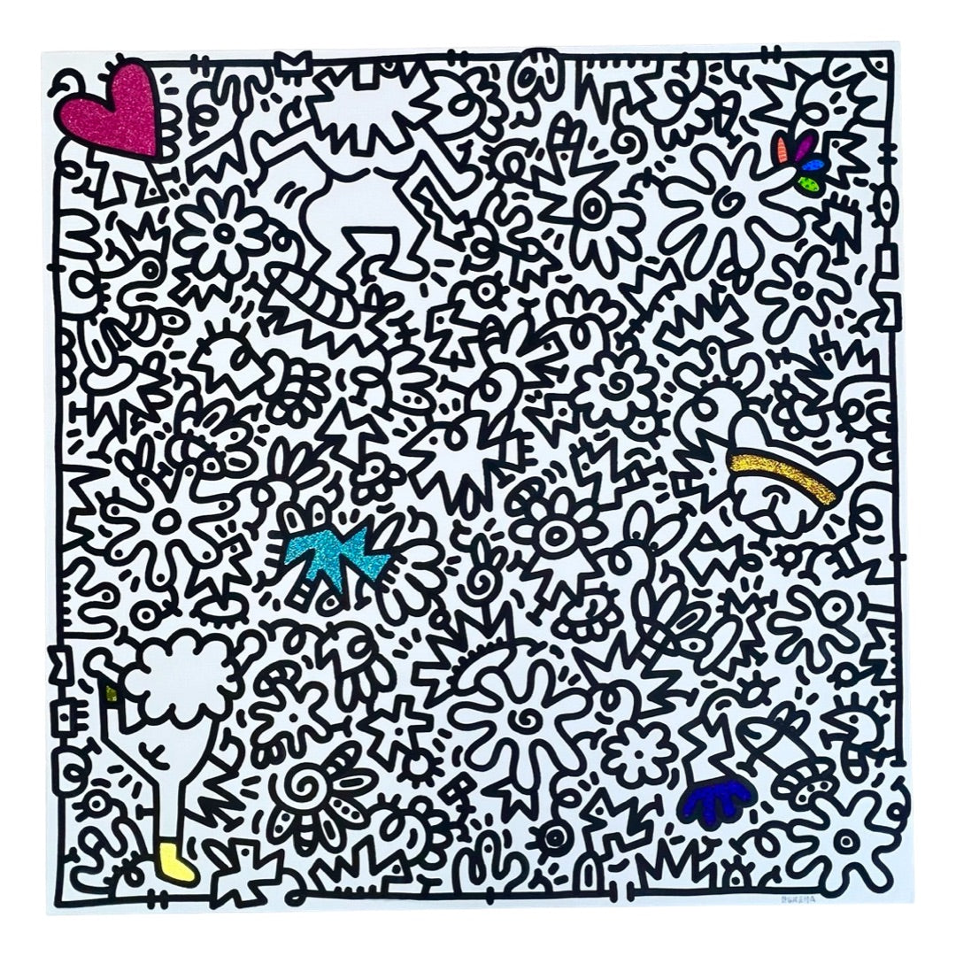 tableau pop art deco intérieure interior expo peintre belge artiste belge decoration original peinture Keith haring peps good vibes decoratie belgique Bruxelles Brussel print gallery popart epoxy résine resin contemporain contemporary abstract abstrait kunst kunstenaar belg Belgium Belgian artist design galerie galerij affordable art fair Brussels aaf doodle frenchie French bulldog