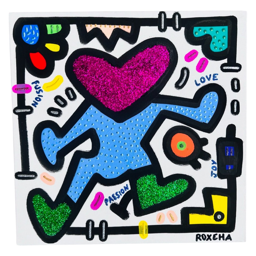 tableau artwork pop art deco interior expo peintre belge artiste belge decoration original peinture Keith haring ROMERO BRITTO peps good vibes decoratie belgique Bruxelles Brussel print gallery popart epoxy résine resin contemporain contemporary abstract abstrait kunst kunstenaar Belgium artist design galerie galerij doodle frenchie French bulldog colors colours oeuvre