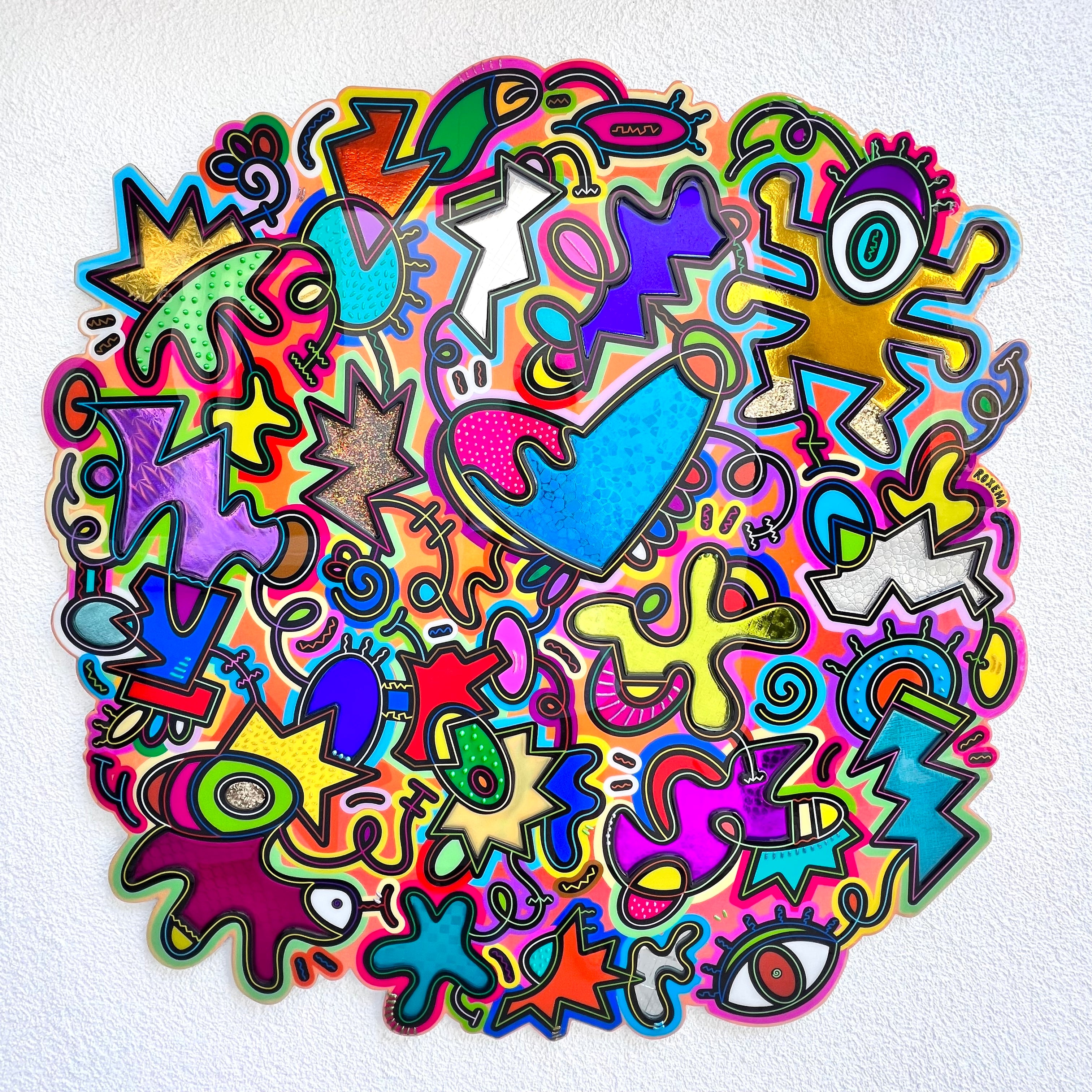 tableau pop art deco intérieure interior expo peintre belge artiste belge decoration original peinture Keith haring peps good vibes decoratie belgique Bruxelles Brussel print gallery popart epoxy résine resin contemporain contemporary abstract abstrait kunst kunstenaar belg Belgium Belgian artist design galerie galerij