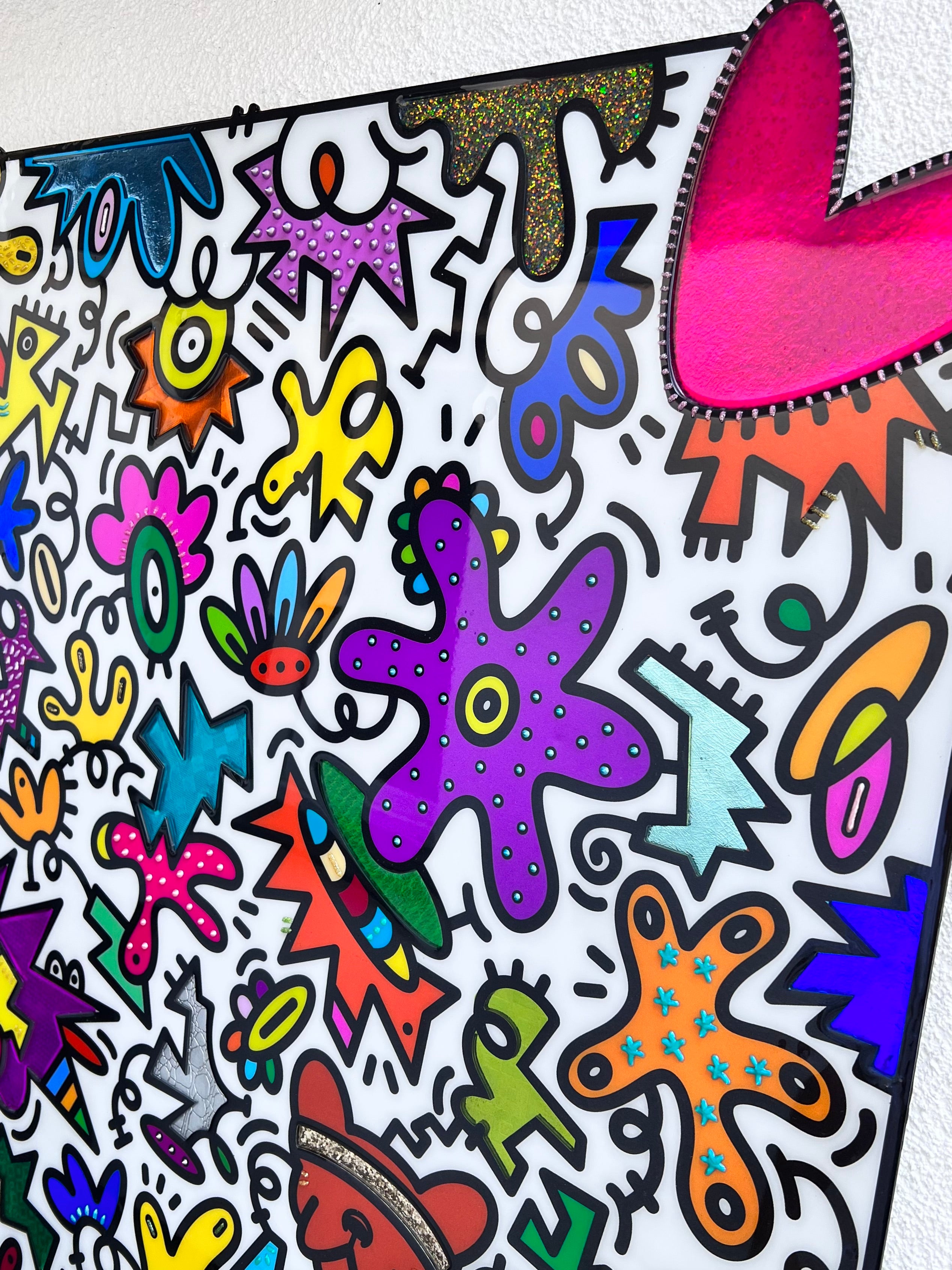 tableau pop art deco intérieure interior expo peintre belge artiste belge decoration original peinture Keith haring peps good vibes decoratie belgique Bruxelles Brussel print gallery popart epoxy résine resin contemporain contemporary abstract abstrait kunst kunstenaar belg Belgium Belgian artist design galerie galerij