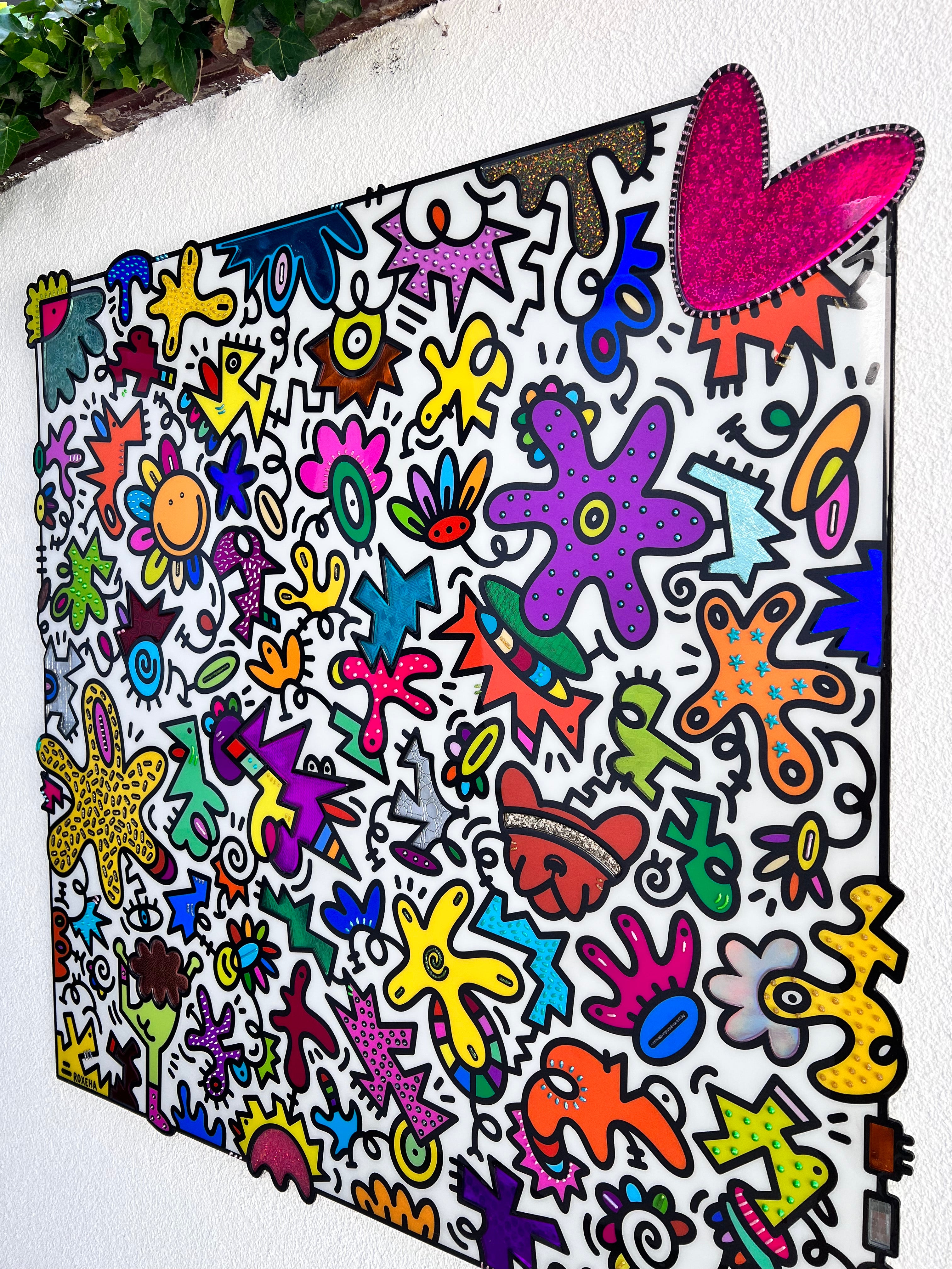 tableau pop art deco intérieure interior expo peintre belge artiste belge decoration original peinture Keith haring peps good vibes decoratie belgique Bruxelles Brussel print gallery popart epoxy résine resin contemporain contemporary abstract abstrait kunst kunstenaar belg Belgium Belgian artist design galerie galerij