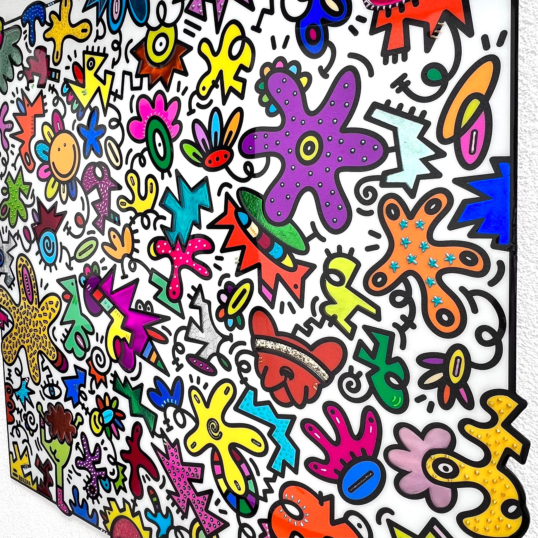 tableau pop art deco intérieure interior expo peintre belge artiste belge decoration original peinture Keith haring peps good vibes decoratie belgique Bruxelles Brussel print gallery popart epoxy résine resin contemporain contemporary abstract abstrait kunst kunstenaar belg Belgium Belgian artist design galerie galerij