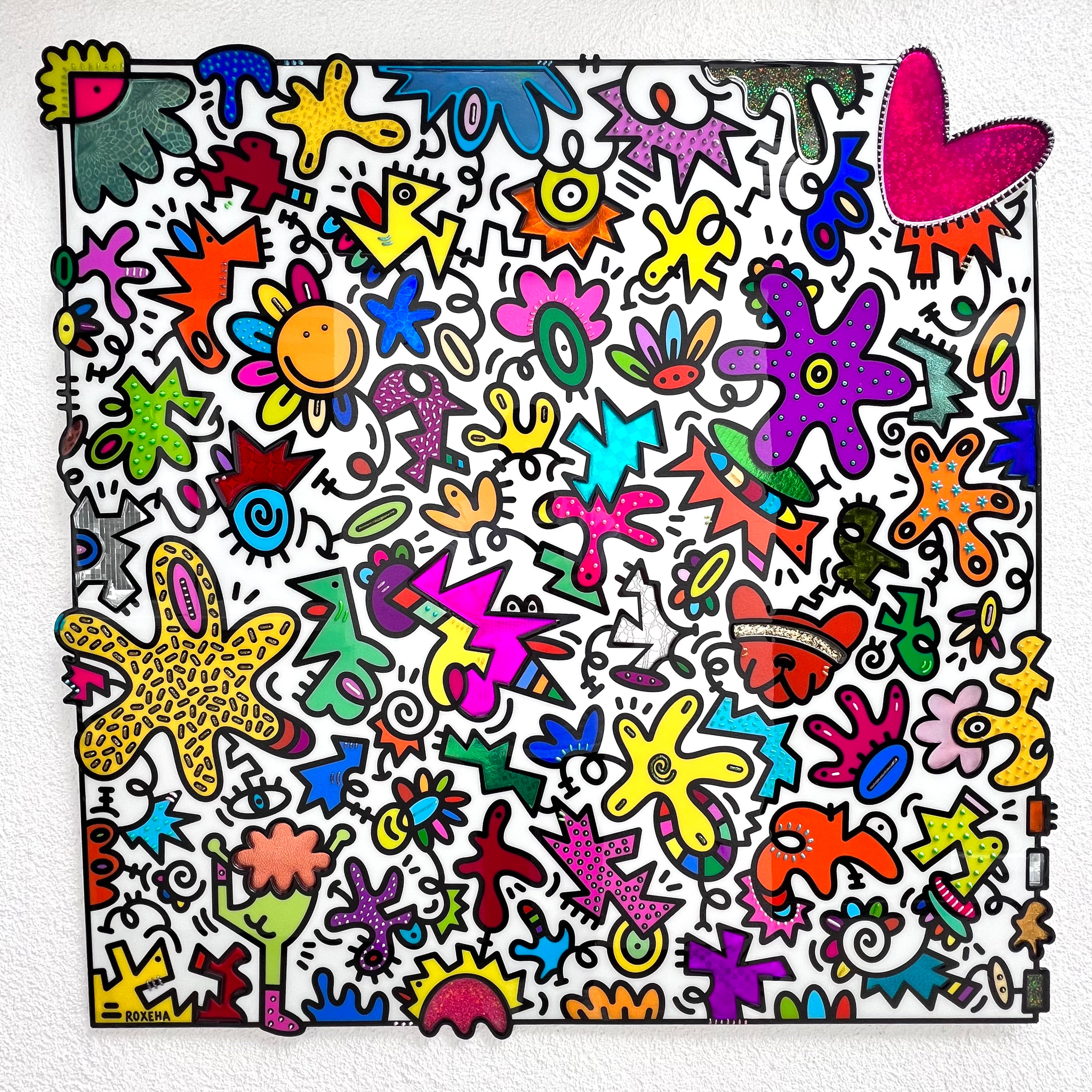 tableau pop art deco intérieure interior expo peintre belge artiste belge decoration original peinture Keith haring peps good vibes decoratie belgique Bruxelles Brussel print gallery popart epoxy résine resin contemporain contemporary abstract abstrait kunst kunstenaar belg Belgium Belgian artist design galerie galerij