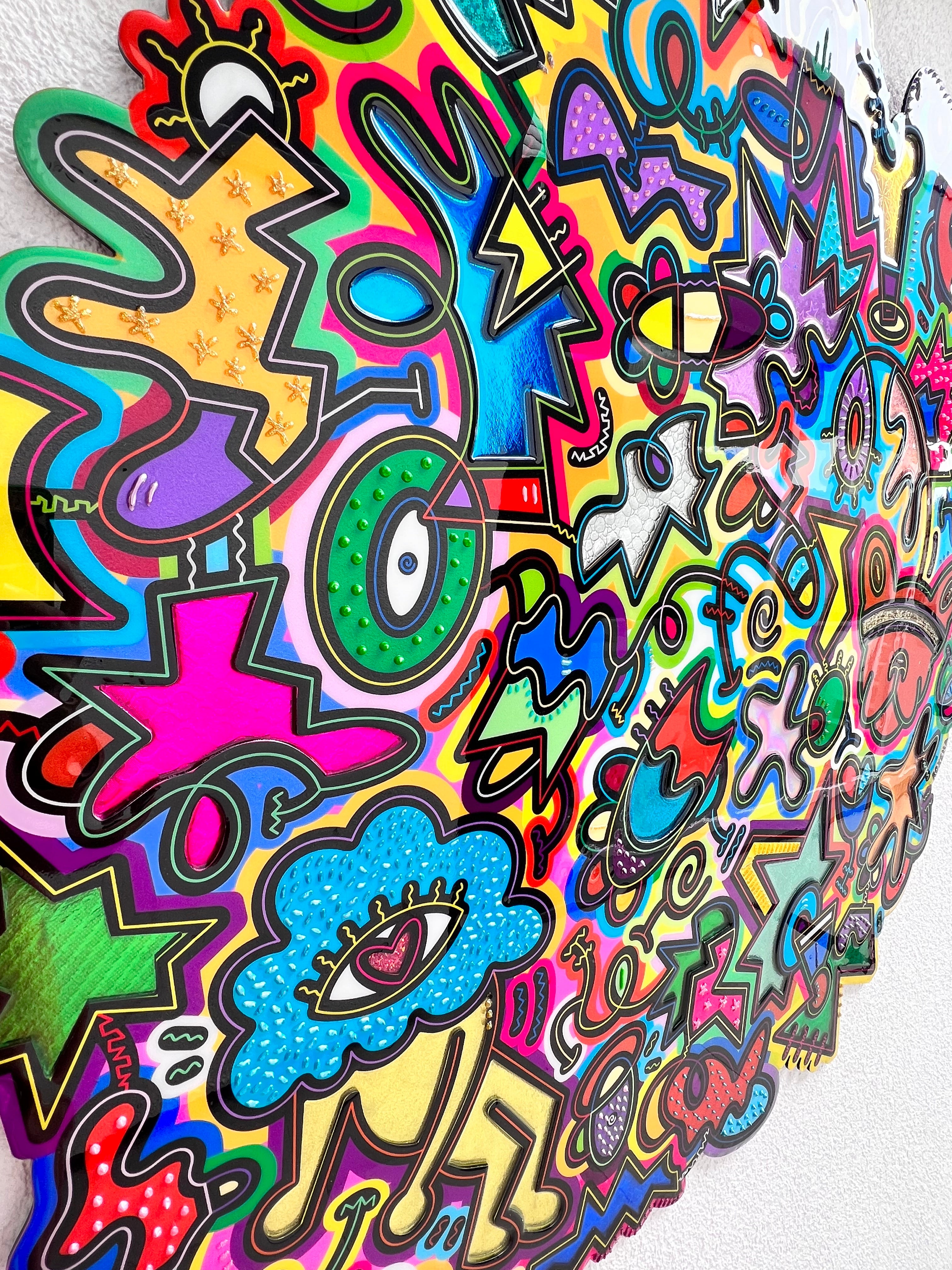 tableau pop art deco intérieure interior expo peintre belge artiste belge decoration original peinture Keith haring peps good vibes decoratie belgique Bruxelles Brussel print gallery popart epoxy résine resin contemporain contemporary abstract abstrait kunst kunstenaar belg Belgium Belgian artist design galerie galerij