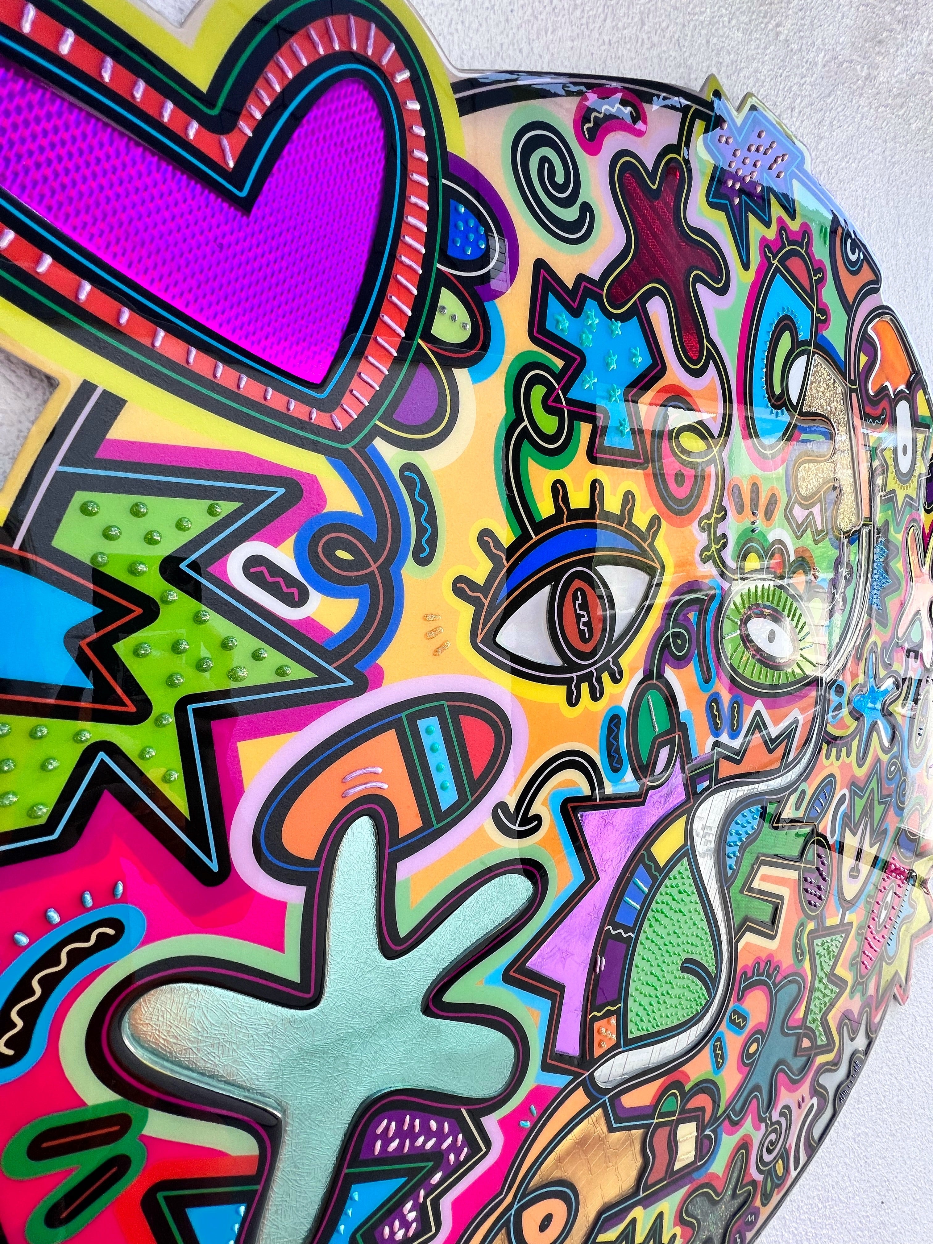 tableau pop art deco intérieure interior expo peintre belge artiste belge decoration original peinture Keith haring peps good vibes decoratie belgique Bruxelles Brussel print gallery popart epoxy résine resin contemporain contemporary abstract abstrait kunst kunstenaar belg Belgium Belgian artist design galerie galerij