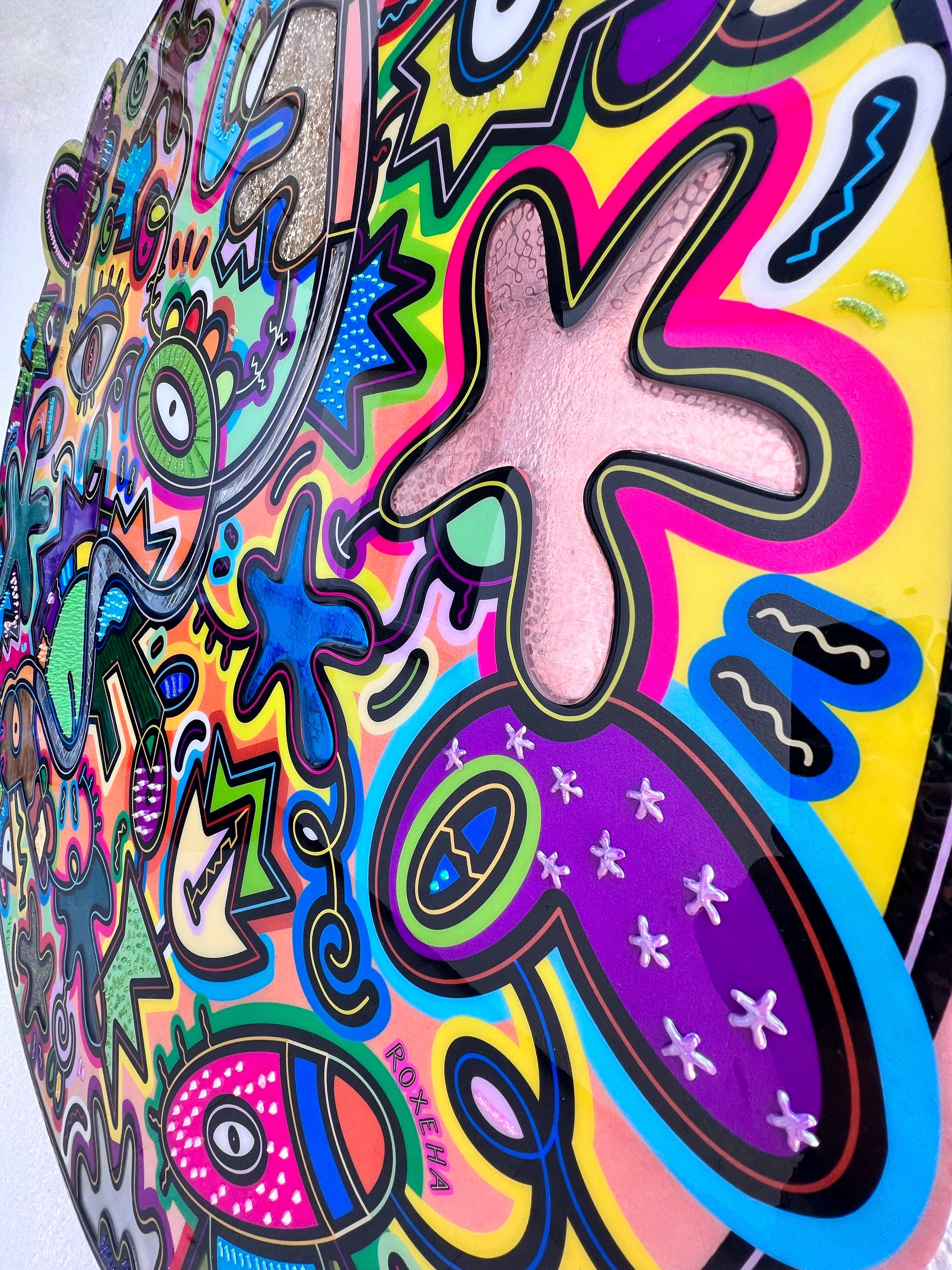tableau pop art deco intérieure interior expo peintre belge artiste belge decoration original peinture Keith haring peps good vibes decoratie belgique Bruxelles Brussel print gallery popart epoxy résine resin contemporain contemporary abstract abstrait kunst kunstenaar belg Belgium Belgian artist design galerie galerij