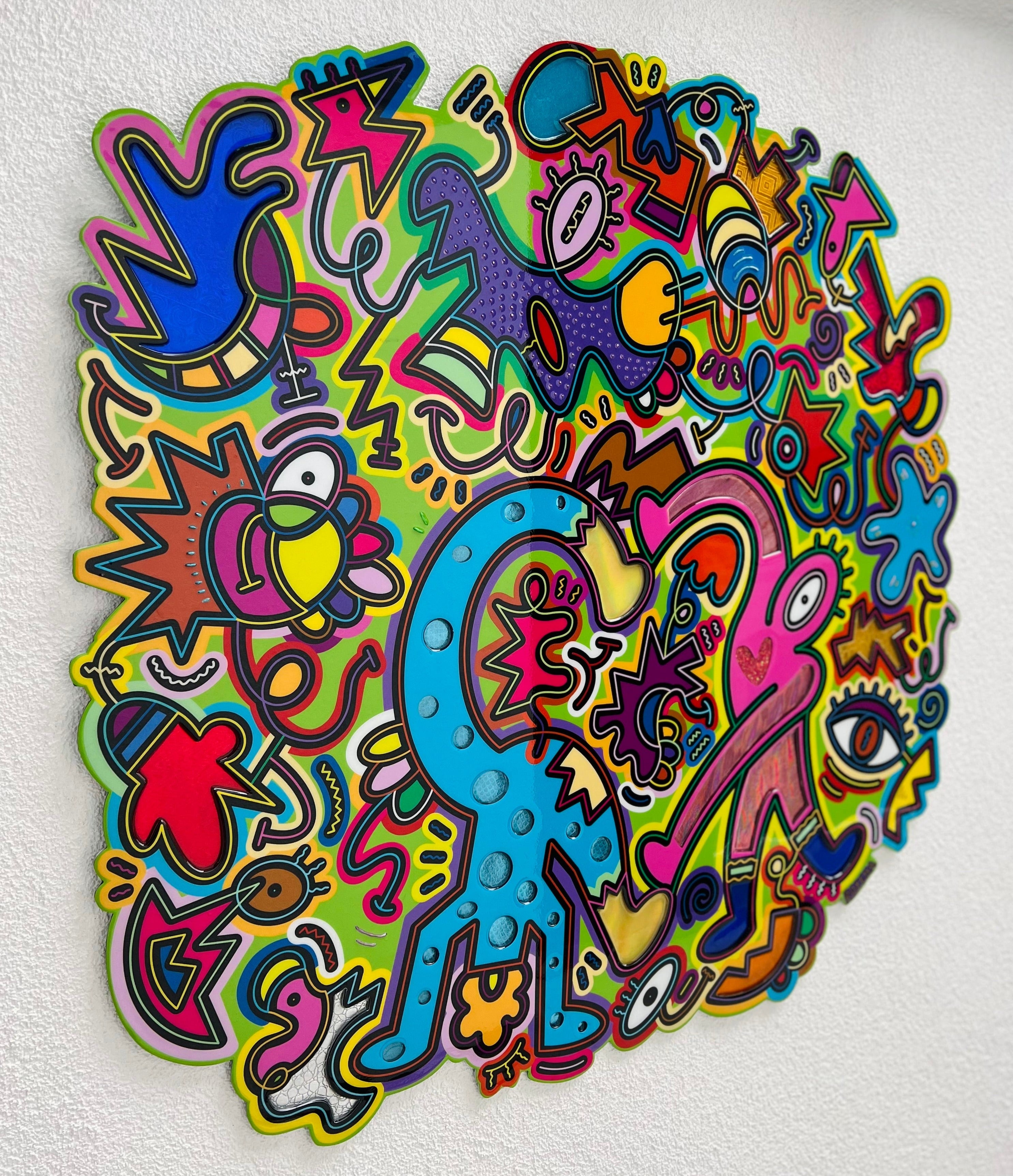 tableau pop art deco intérieure interior expo peintre belge artiste belge decoration original peinture Keith haring peps good vibes decoratie belgique Bruxelles Brussel print gallery popart epoxy résine resin contemporain contemporary abstract abstrait kunst kunstenaar belg Belgium Belgian artist design galerie galerij