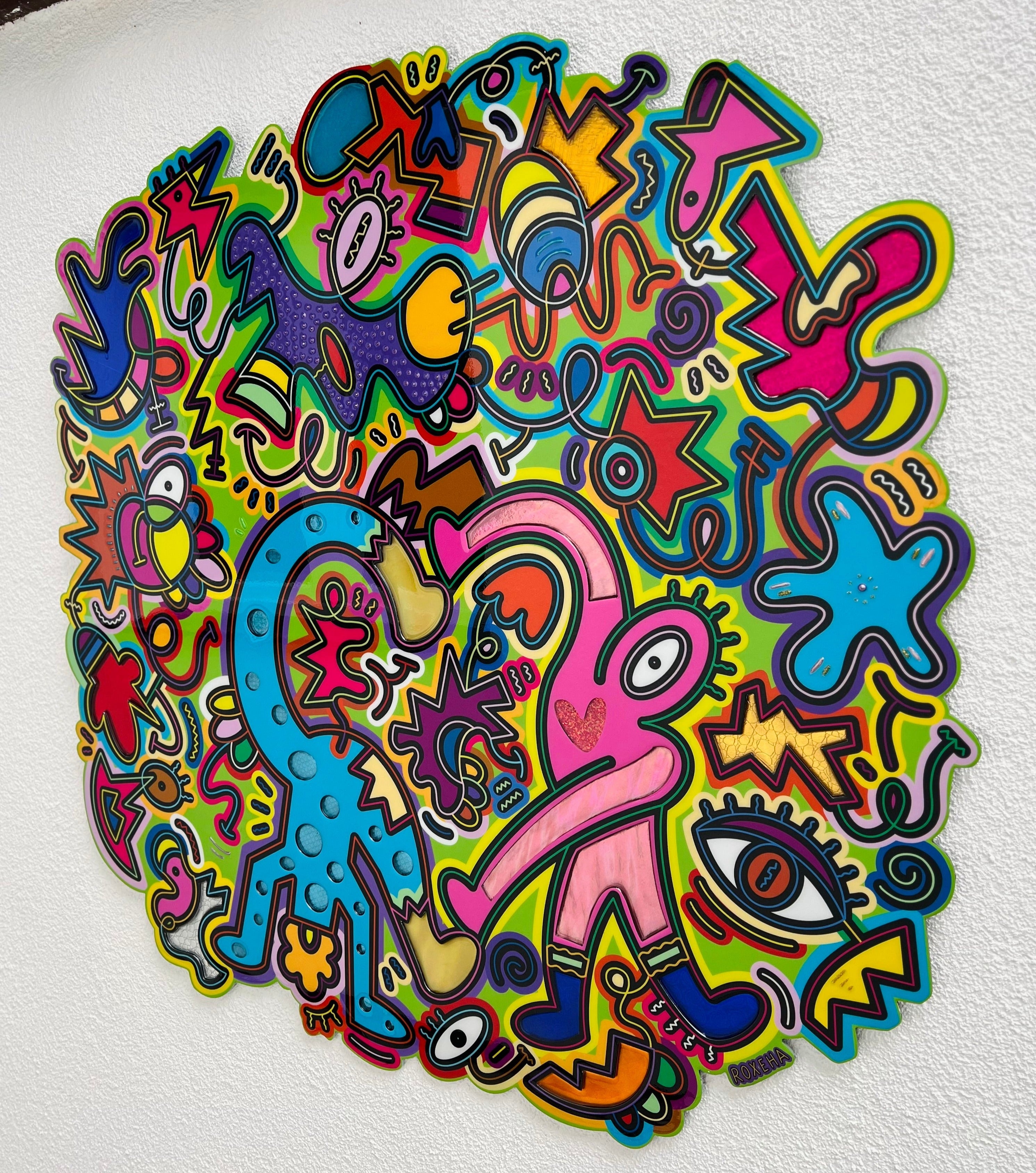 tableau pop art deco intérieure interior expo peintre belge artiste belge decoration original peinture Keith haring peps good vibes decoratie belgique Bruxelles Brussel print gallery popart epoxy résine resin contemporain contemporary abstract abstrait kunst kunstenaar belg Belgium Belgian artist design galerie galerij