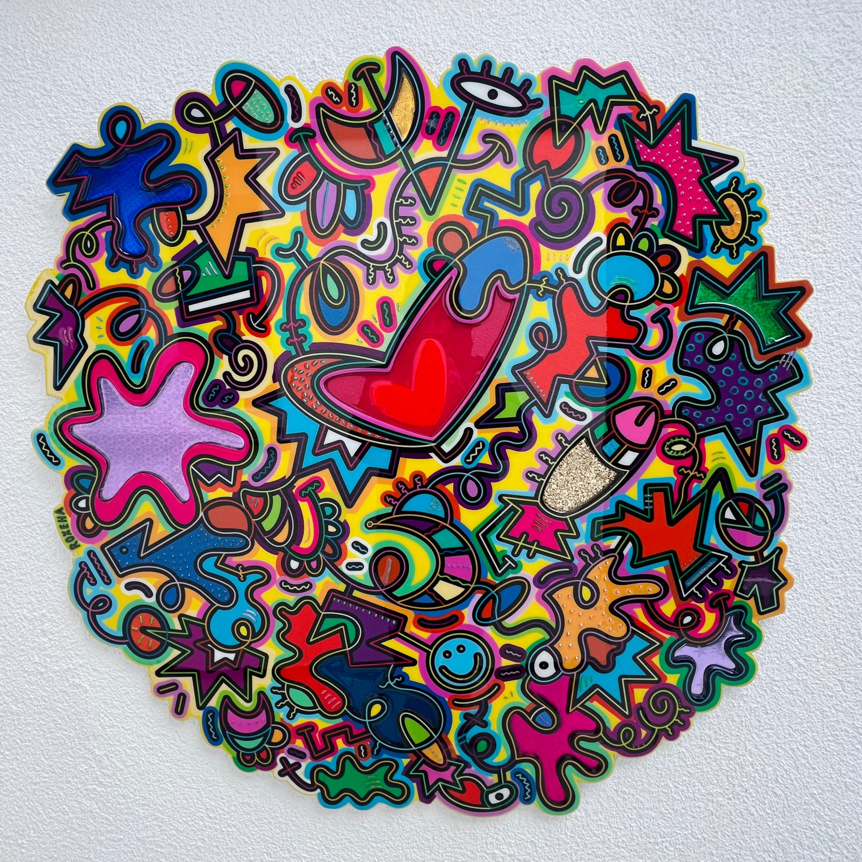 tableau pop art deco intérieure interior expo peintre belge artiste belge decoration original peinture Keith haring peps good vibes decoratie belgique Bruxelles Brussel print gallery popart epoxy résine resin contemporain contemporary abstract abstrait kunst kunstenaar belg Belgium Belgian artist design galerie galerij
