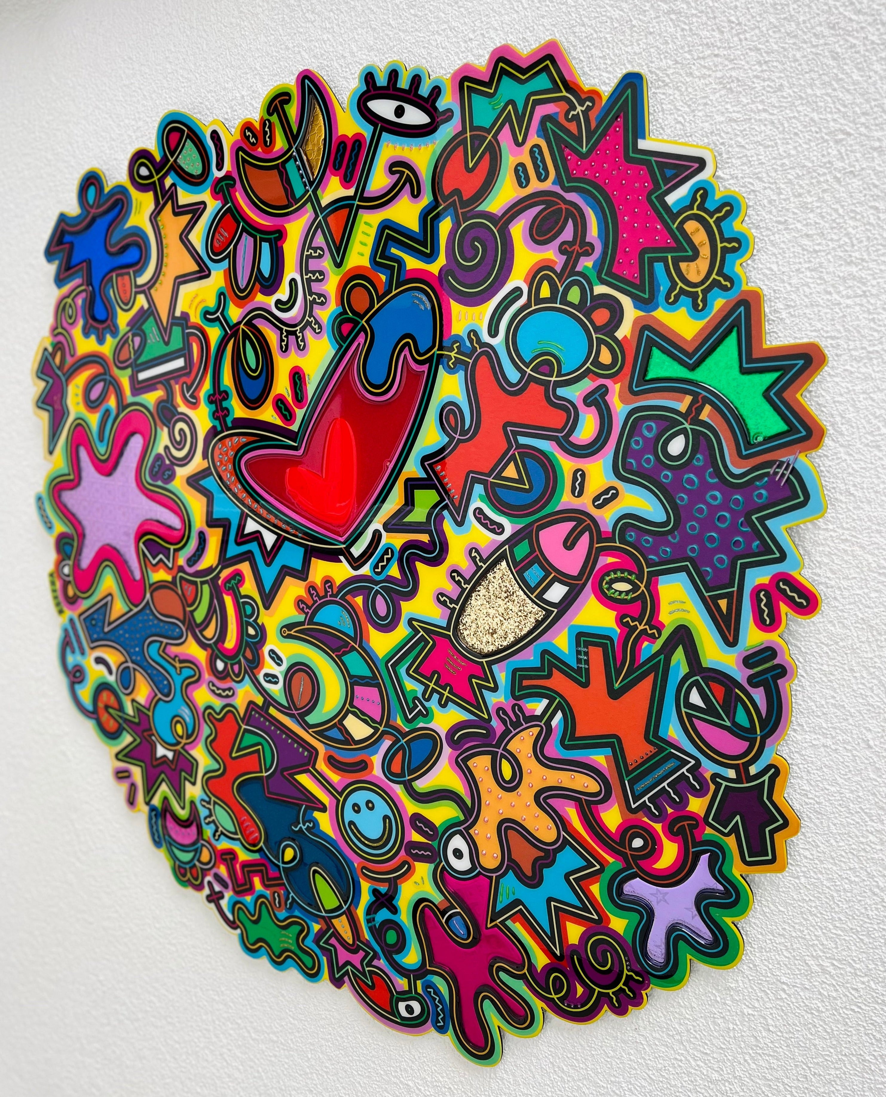 tableau pop art deco intérieure interior expo peintre belge artiste belge decoration original peinture Keith haring peps good vibes decoratie belgique Bruxelles Brussel print gallery popart epoxy résine resin contemporain contemporary abstract abstrait kunst kunstenaar belg Belgium Belgian artist design galerie galerij