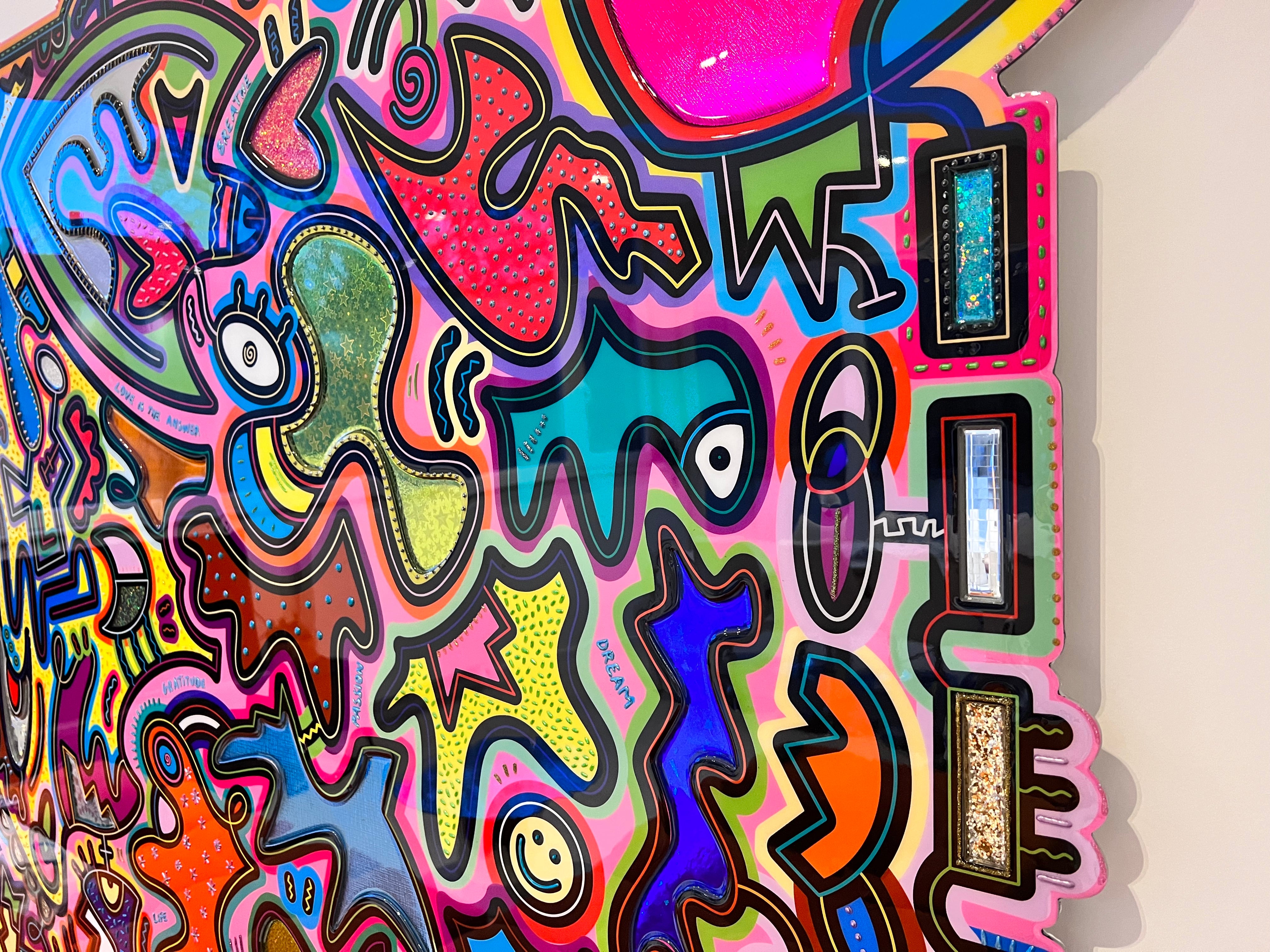 tableau pop art deco intérieure interior expo peintre belge artiste belge decoration original peinture Keith haring peps good vibes decoratie belgique Bruxelles Brussel print gallery popart epoxy résine resin contemporain contemporary abstract abstrait kunst kunstenaar belg Belgium Belgian artist design galerie galerij