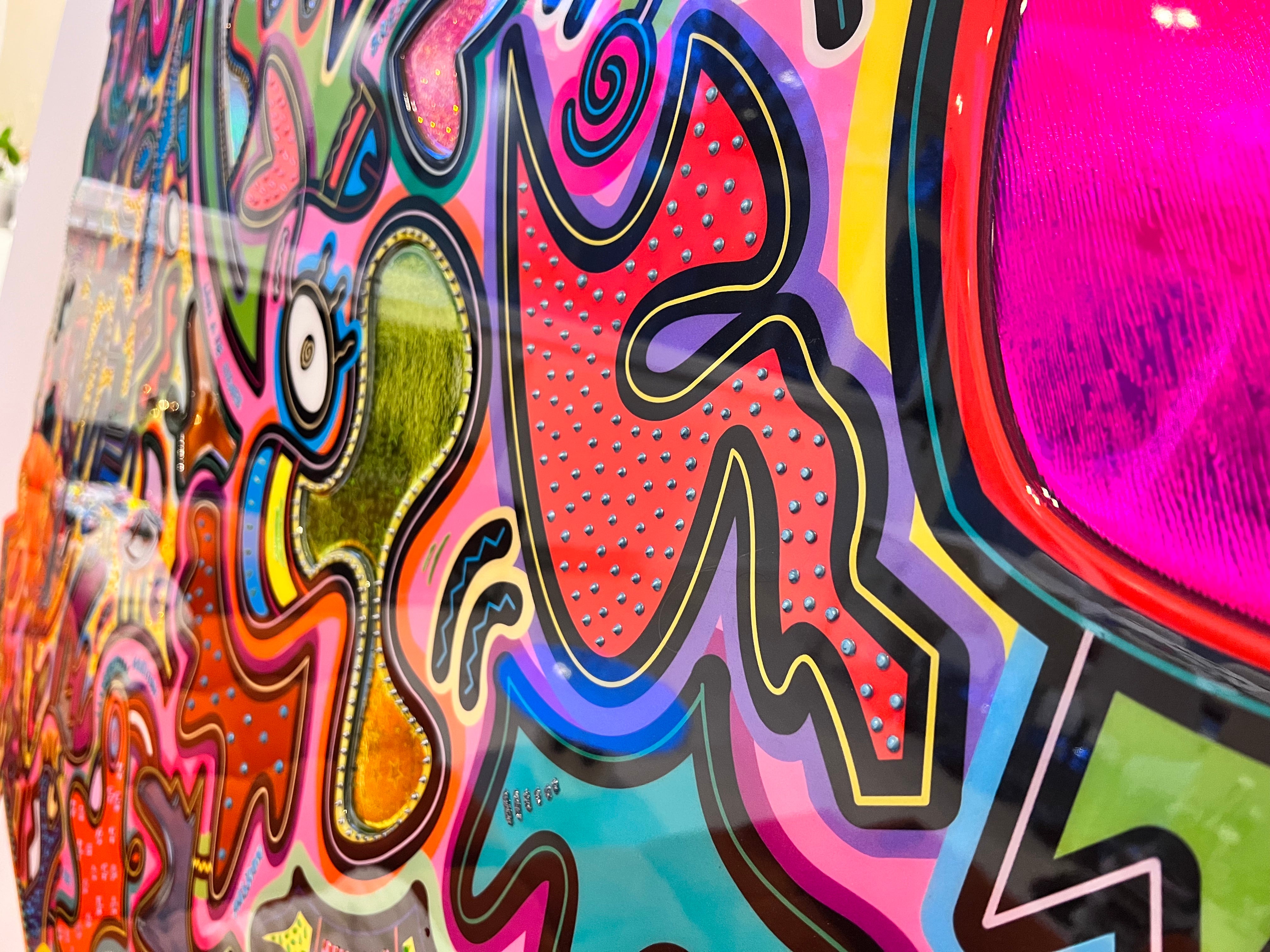 tableau pop art deco intérieure interior expo peintre belge artiste belge decoration original peinture Keith haring peps good vibes decoratie belgique Bruxelles Brussel print gallery popart epoxy résine resin contemporain contemporary abstract abstrait kunst kunstenaar belg Belgium Belgian artist design galerie galerij