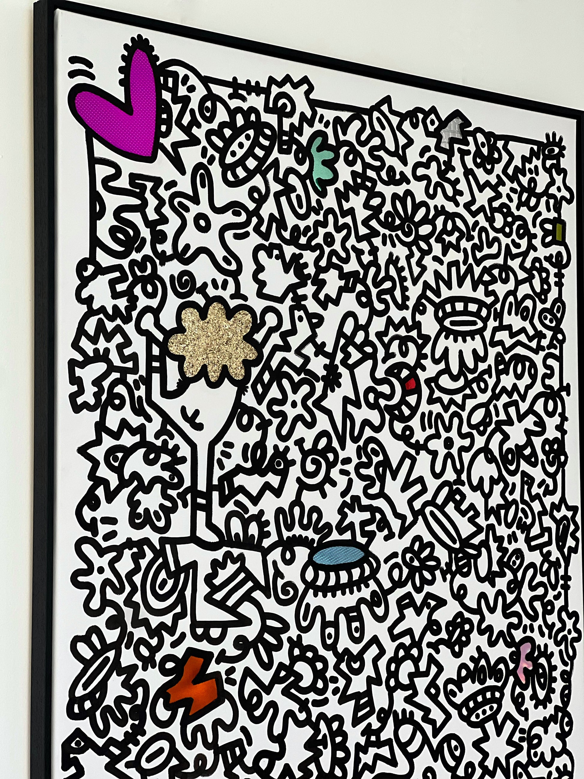 tableau pop art deco intérieure interior expo peintre belge artiste belge decoration original peinture Keith haring peps good vibes decoratie belgique Bruxelles Brussel print gallery popart epoxy résine resin contemporain contemporary abstract abstrait kunst kunstenaar belg Belgium Belgian artist design galerie galerij