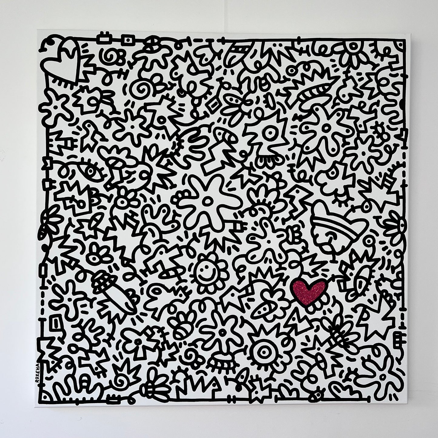 tableau pop art deco intérieure interior expo peintre belge artiste belge decoration original peinture Keith haring peps good vibes decoratie belgique Bruxelles Brussel print gallery popart epoxy résine resin contemporain contemporary abstract abstrait kunst kunstenaar belg Belgium Belgian artist design galerie galerij affordable art fair Brussels aaf doodle