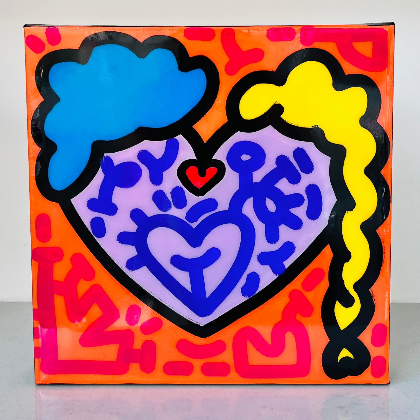 tableau pop art deco intérieure interior expo peintre belge artiste belge decoration original peinture Keith haring peps good vibes decoratie belgique Bruxelles Brussel print gallery popart epoxy résine resin contemporain contemporary abstract abstrait kunst kunstenaar belg Belgium Belgian artist design galerie galerij affordable art fair Brussels aaf doodle frenchie French bulldog