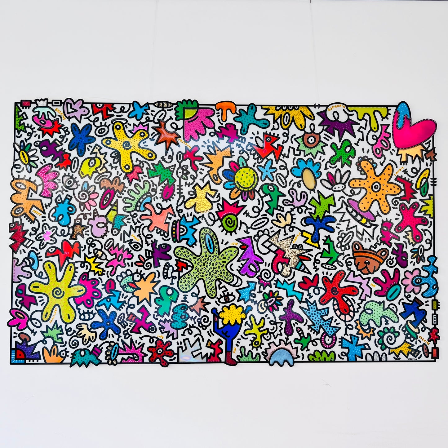 tableau pop art deco intérieure interior expo peintre belge artiste belge decoration original peinture Keith haring peps good vibes decoratie belgique Bruxelles Brussel print gallery popart epoxy résine resin contemporain contemporary abstract abstrait kunst kunstenaar belg Belgium Belgian artist design galerie galerij affordable art fair Brussels aaf doodle frenchie French bulldog