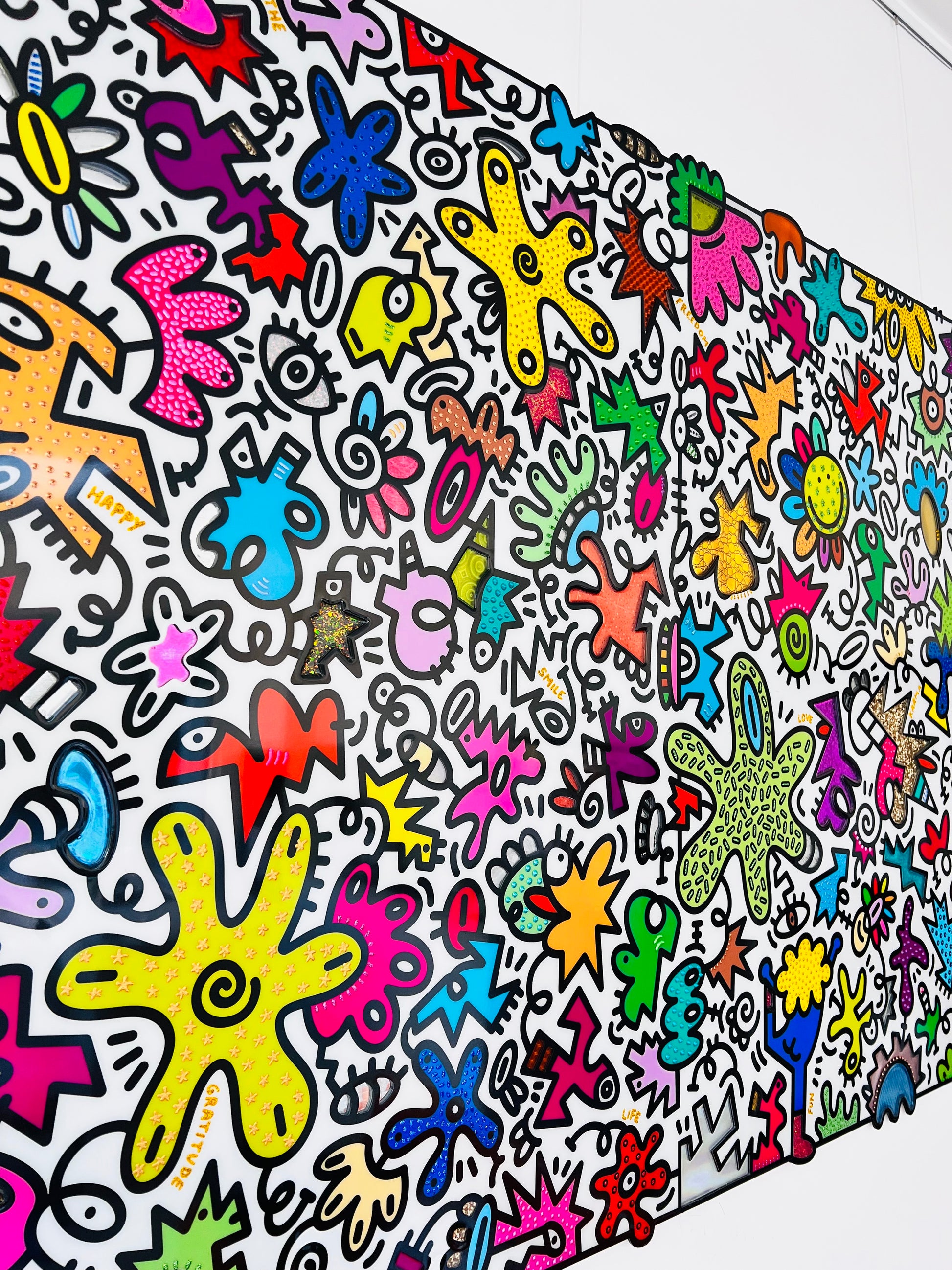 tableau pop art deco intérieure interior expo peintre belge artiste belge decoration original peinture Keith haring peps good vibes decoratie belgique Bruxelles Brussel print gallery popart epoxy résine resin contemporain contemporary abstract abstrait kunst kunstenaar belg Belgium Belgian artist design galerie galerij affordable art fair Brussels aaf doodle frenchie French bulldog
