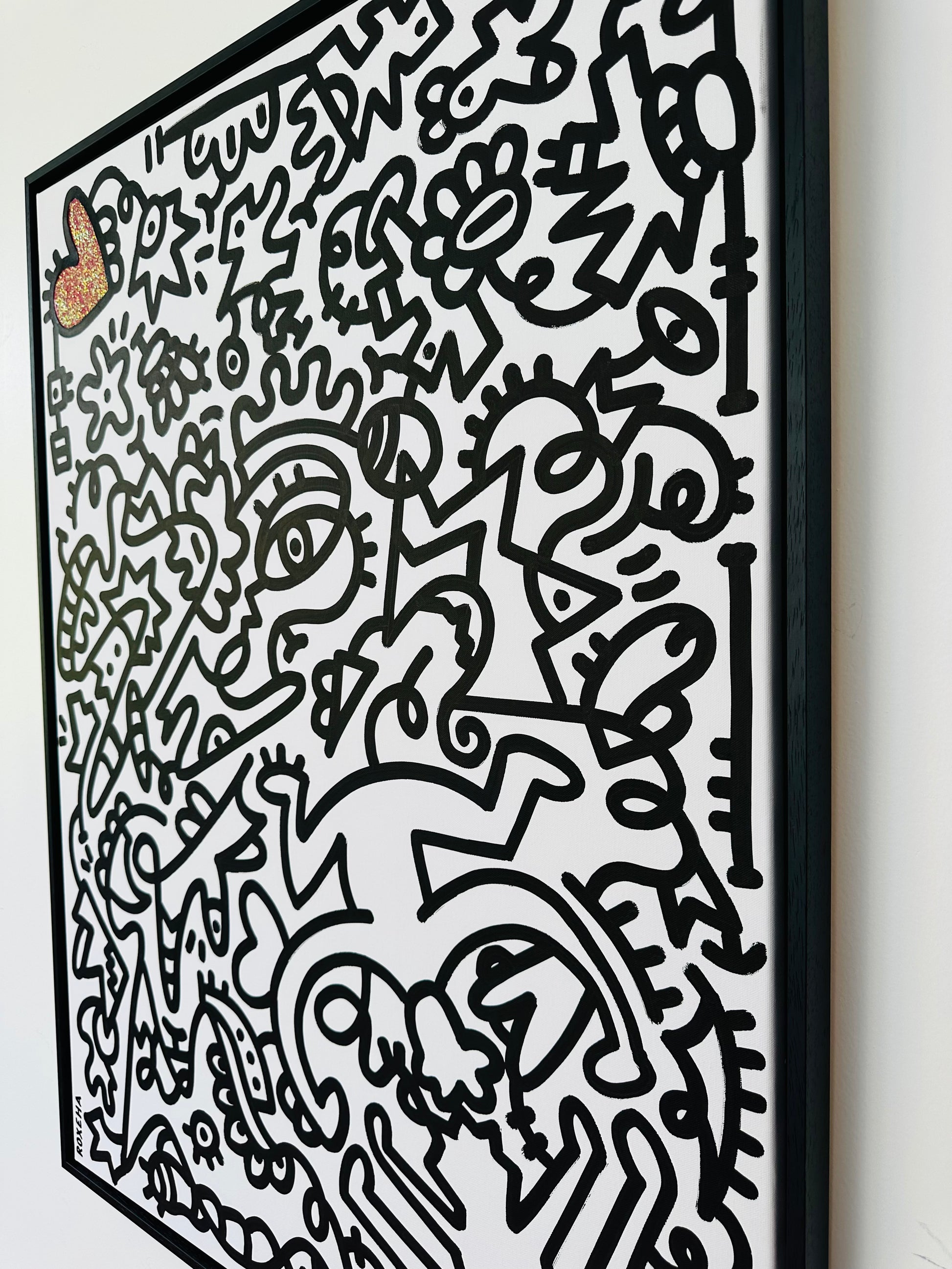 tableau pop art deco intérieure interior expo peintre belge artiste belge decoration original peinture Keith haring peps good vibes decoratie belgique Bruxelles Brussel print gallery popart epoxy résine resin contemporain contemporary abstract abstrait kunst kunstenaar belg Belgium Belgian artist design galerie galerij affordable art fair Brussels aaf doodle frenchie French bulldog