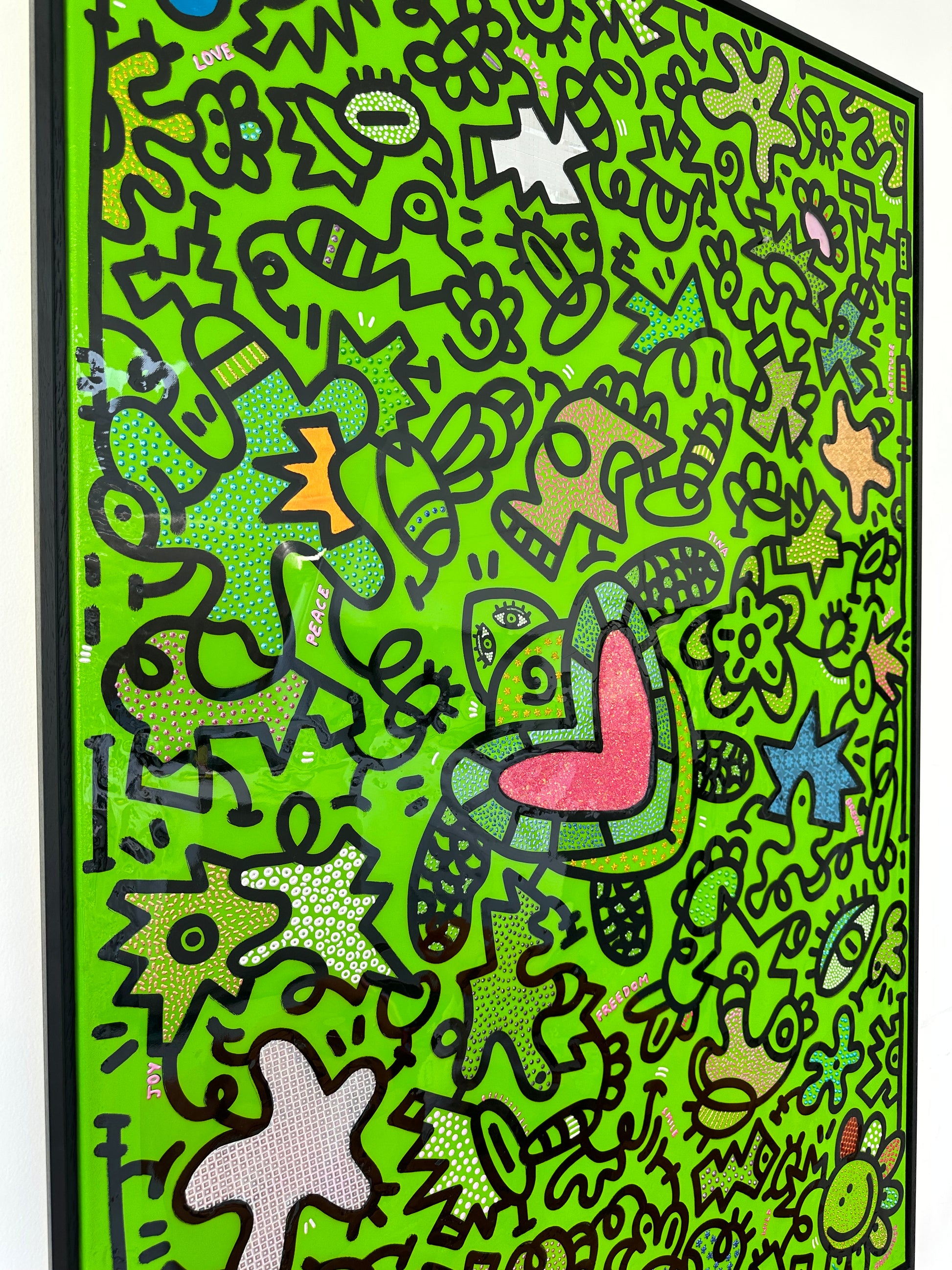 tableau pop art deco intérieure interior expo peintre belge artiste belge decoration original peinture Keith haring peps good vibes decoratie belgique Bruxelles Brussel print gallery popart epoxy résine resin contemporain contemporary abstract abstrait kunst kunstenaar belg Belgium Belgian artist design galerie galerij affordable art fair Brussels aaf doodle