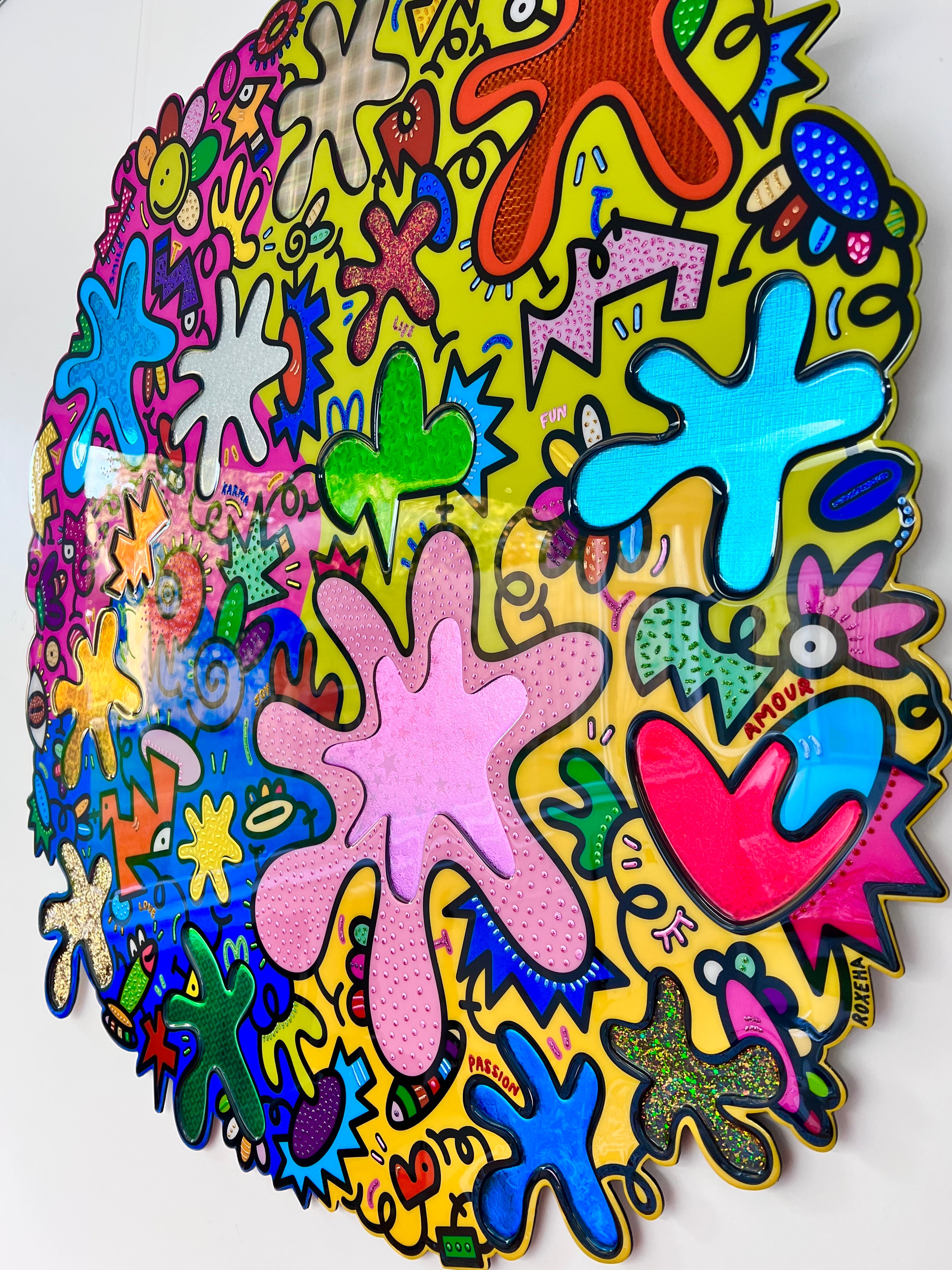 tableau pop art deco intérieure interior expo peintre belge artiste belge decoration original peinture Keith haring peps good vibes decoratie belgique Bruxelles Brussel print gallery popart epoxy résine resin contemporain contemporary abstract abstrait kunst kunstenaar belg Belgium Belgian artist design galerie galerij affordable art fair Brussels aaf doodle frenchie French bulldog