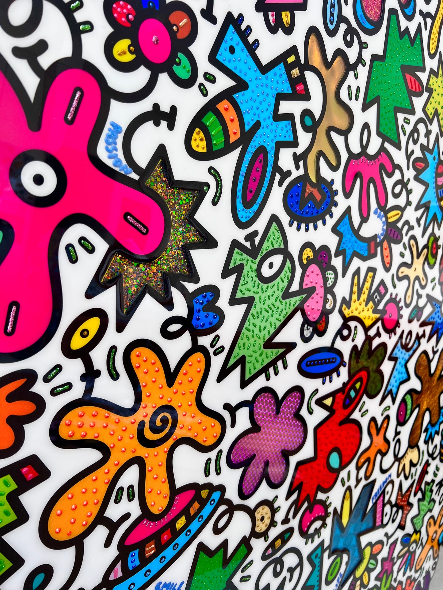 tableau pop art deco intérieure interior expo peintre belge artiste belge decoration original peinture Keith haring peps good vibes decoratie belgique Bruxelles Brussel print gallery popart epoxy résine resin contemporain contemporary abstract abstrait kunst kunstenaar belg Belgium Belgian artist design galerie galerij affordable art fair Brussels aaf doodle frenchie French bulldog