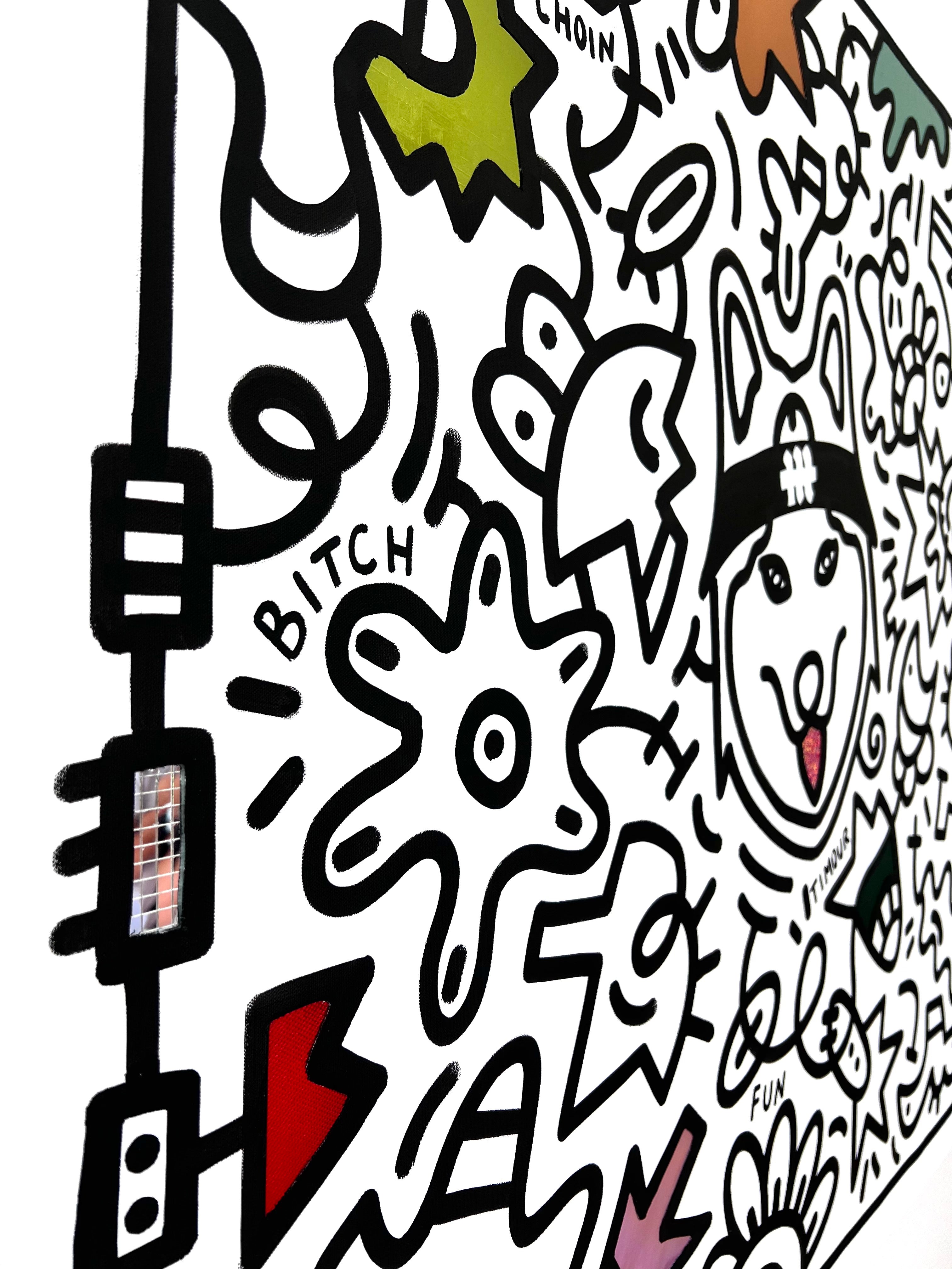 tableau pop art deco intérieure interior expo peintre belge artiste belge decoration original peinture Keith haring peps good vibes decoratie belgique Bruxelles Brussel print gallery popart epoxy résine resin contemporain contemporary abstract abstrait kunst kunstenaar belg Belgium Belgian artist design galerie galerij Martine cosmetics Gaelle Garcia Diaz influencer influenceuse marketing digital