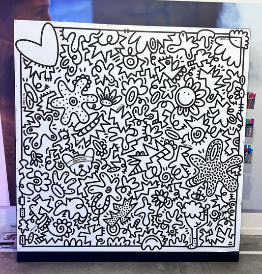 tableau pop art deco expo peintre belge artiste belge decoration original peinture Keith haring peps good vibes decoratie belgique Bruxelles Brussel print gallery popart epoxy résine resin contemporain contemporary abstract abstrait kunst kunstenaar bel Belgium Belgian artist design galerie galerij tedx ted talk speech
