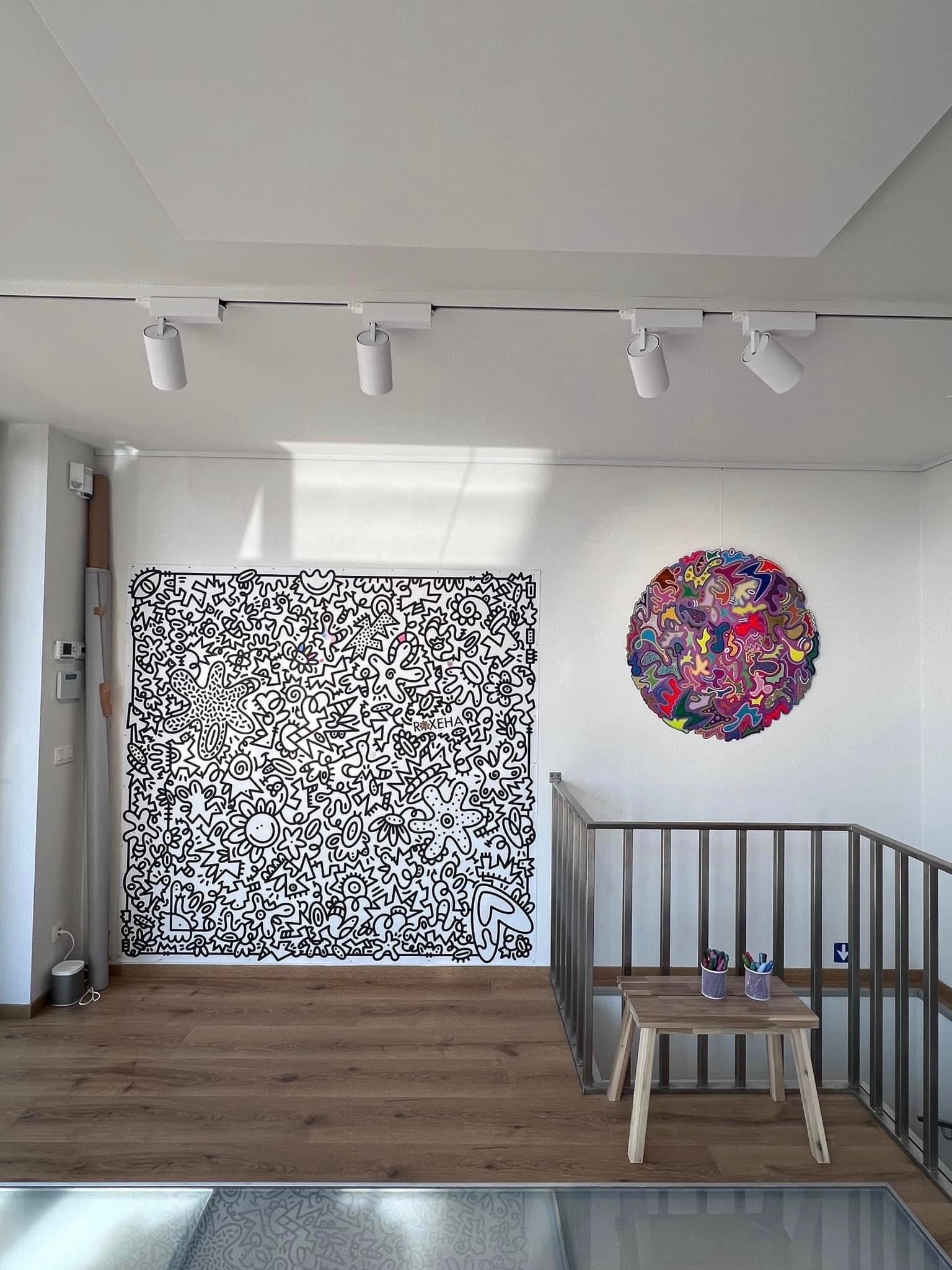 tableau pop art deco intérieure interior expo peintre belge artiste belge decoration original peinture Keith haring peps good vibes decoratie belgique Bruxelles Brussel print gallery popart epoxy résine resin contemporain contemporary abstract abstrait kunst kunstenaar belg Belgium Belgian artist design galerie galerij Knokke le Zoute