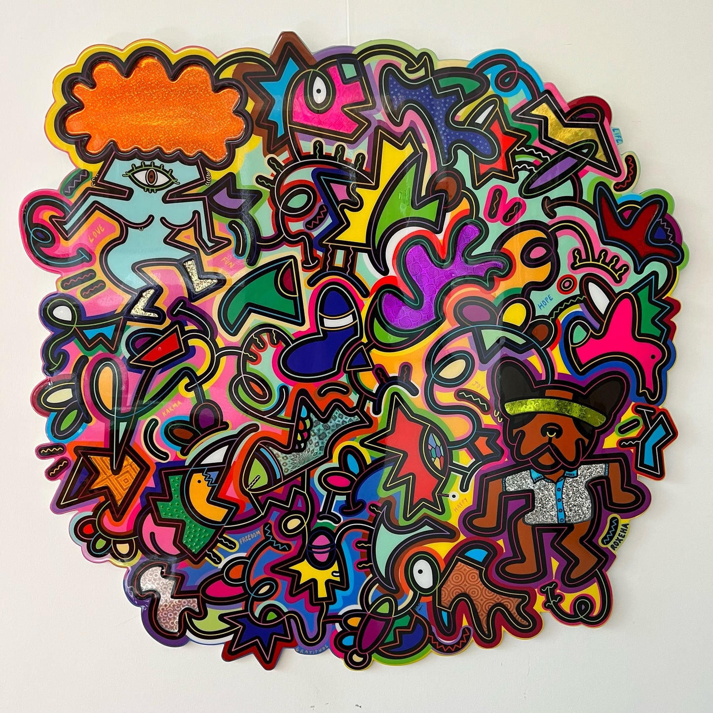 tableau pop art deco intérieure interior expo peintre belge artiste belge decoration original peinture Keith haring peps good vibes decoratie belgique Bruxelles Brussel print gallery popart epoxy résine resin contemporain contemporary abstract abstrait kunst kunstenaar belg Belgium Belgian artist design galerie galerij