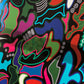 ROXEHA Tableau rond mandala pop art tableau support décoration intérieure lumière tableau salon peintre belge expo exposition artiste belge matière décoration exterieur artiste belge décoration d’extérieur jardin déco extérieure decoration exterieures artistes belges original peinture couleurs limited edition rond cool formes shapes vormen